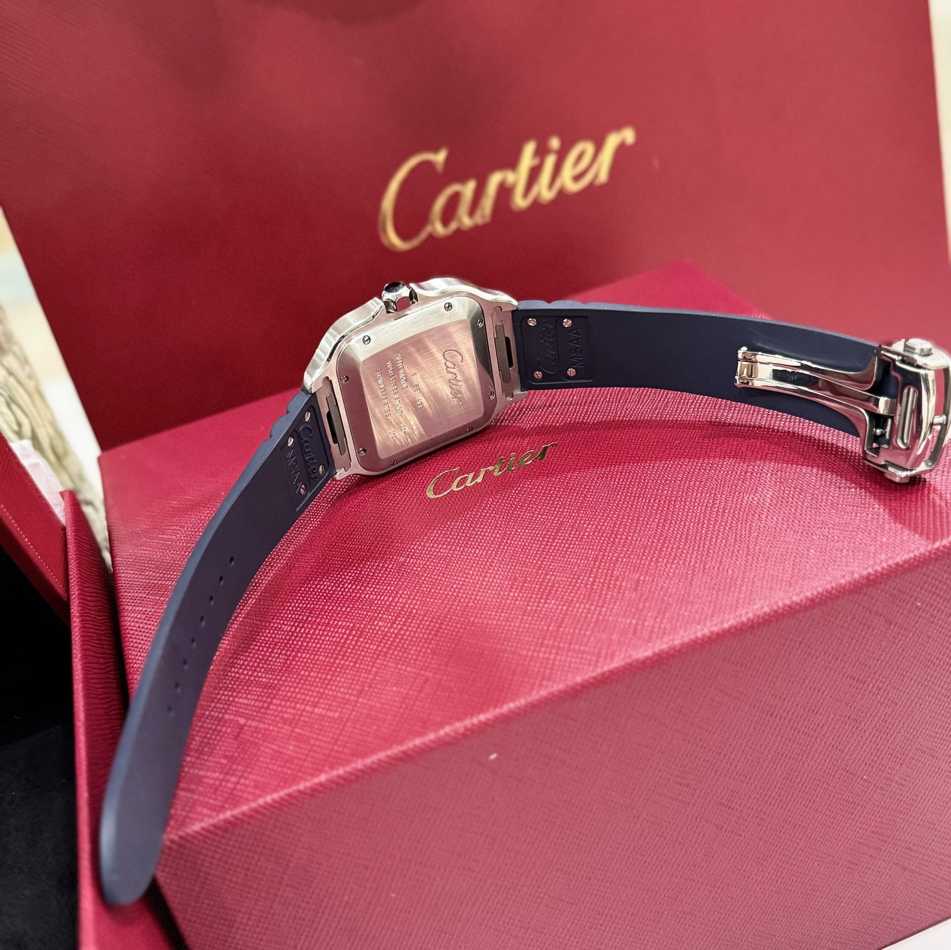 Cartier Santos Replica 1:1 Watch Rubber Blue Strap BV Factory 39.8mm - Top club