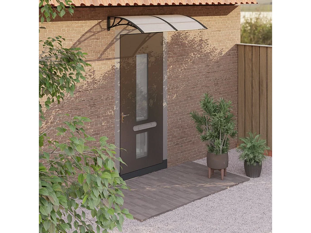 Auvent de porte Noir et transparent 150x80 cm Polycarbonate WVGQ8432
