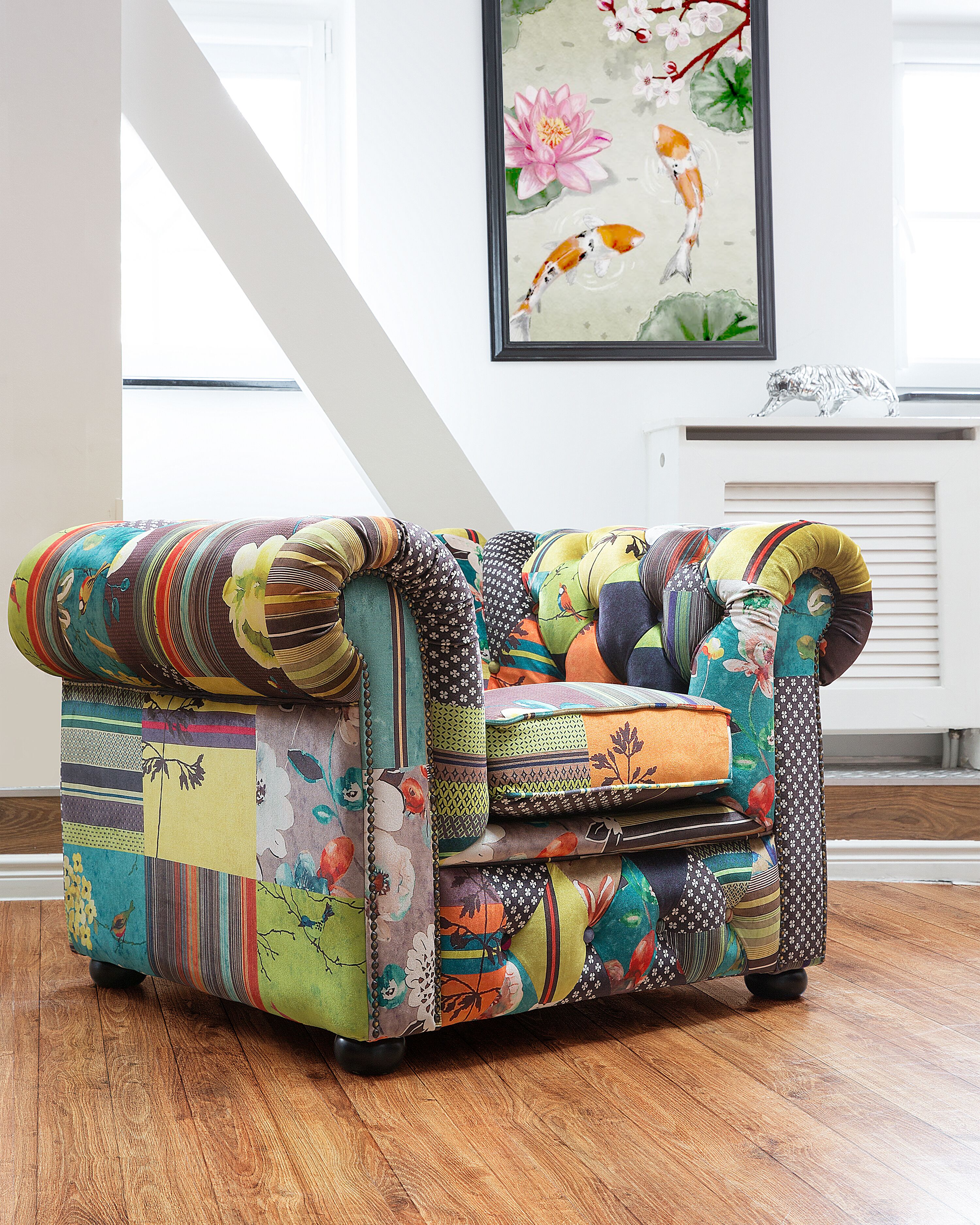 Armchair CHESTERFIELD Fabric Light Green