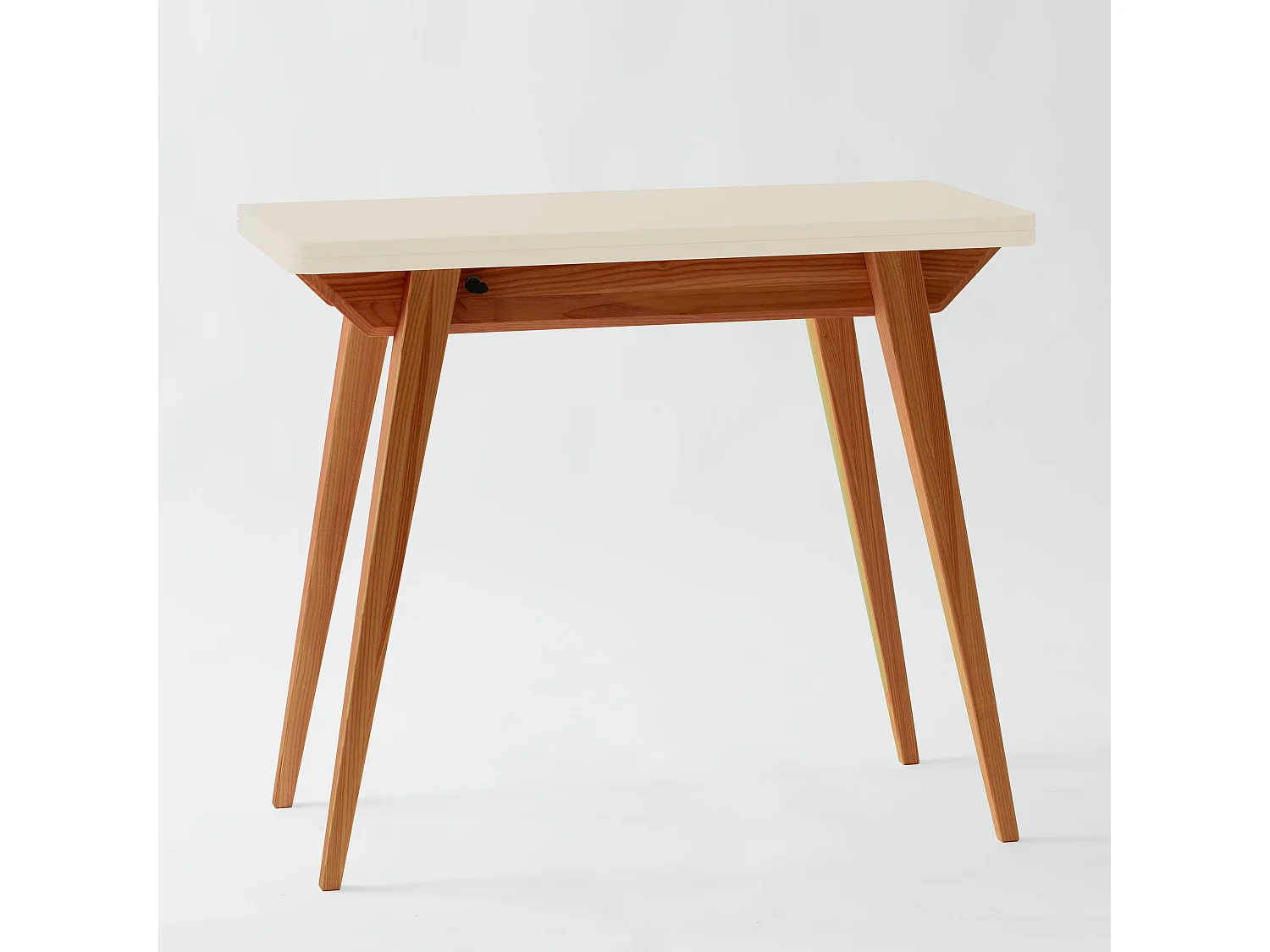 Console qui s'étend à un tableau pour 4 personnes 45 x 90 cm Envelope Blanc Craie | Pieds Chêne