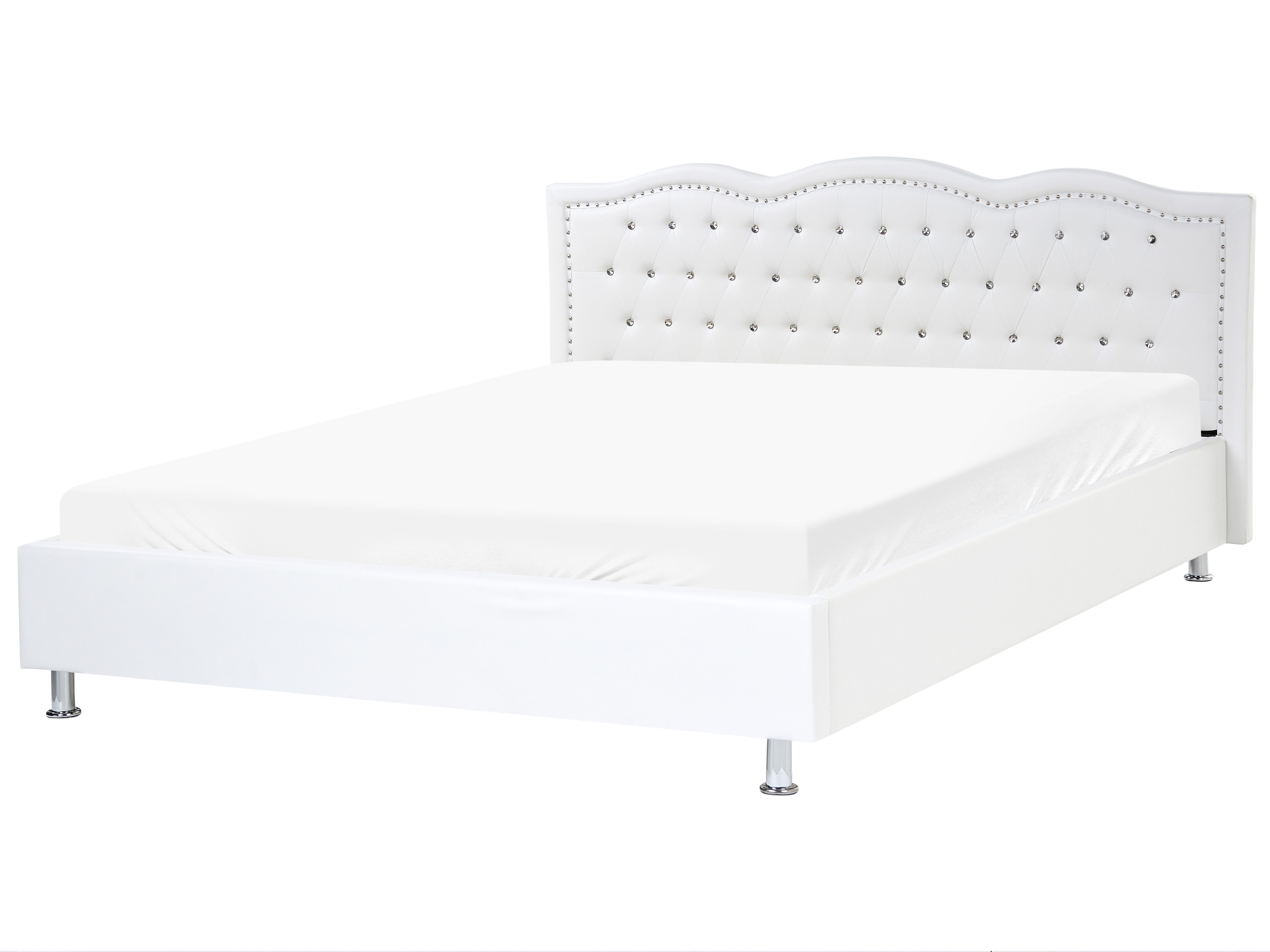 Bed Faux Leather METZ 180 x 200 cm (EU Super King) White