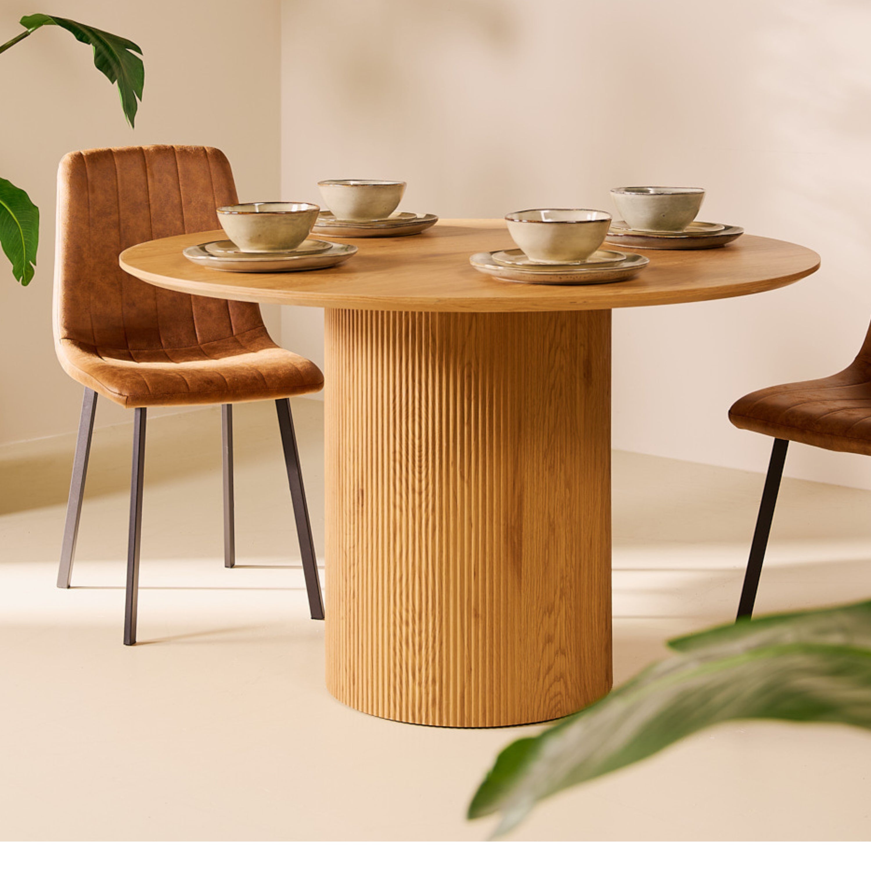 Blokker Fiss Eettafel - Ø 120 cm - Naturel