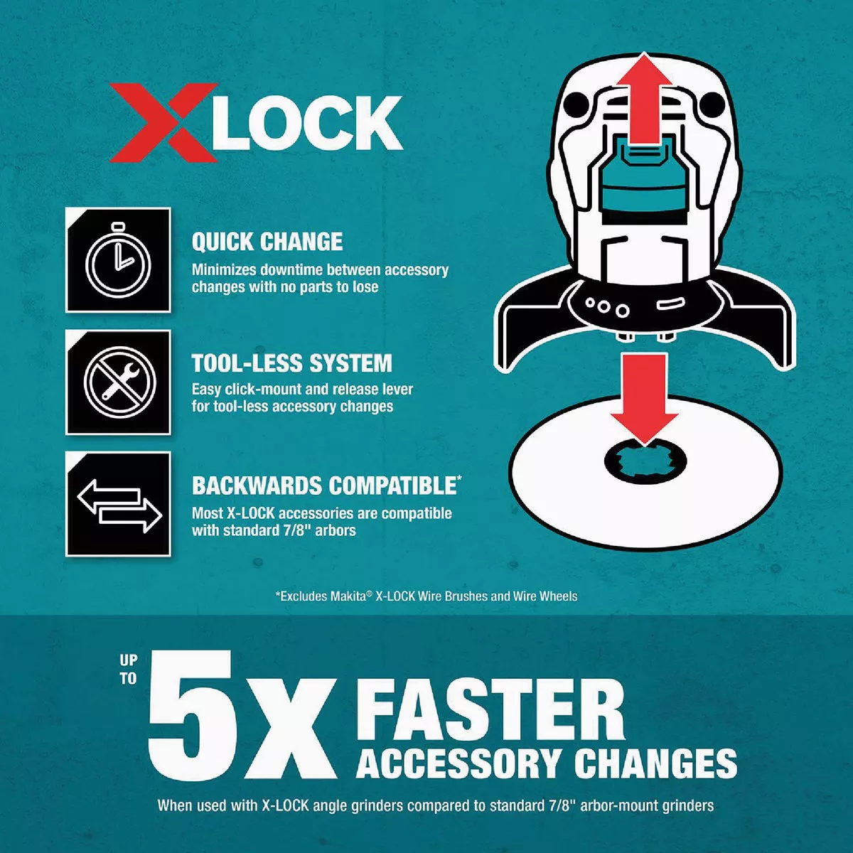 Makita X-LOCK Type 27 4-1/2 In. x 1/4 In. x 7/8 In. Metal Grinding Cut-Off Wheel