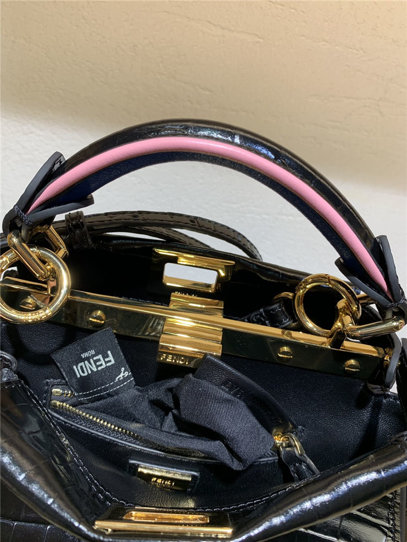 Fendi Peekaboo Mini Leather Tote - Replicaclubs