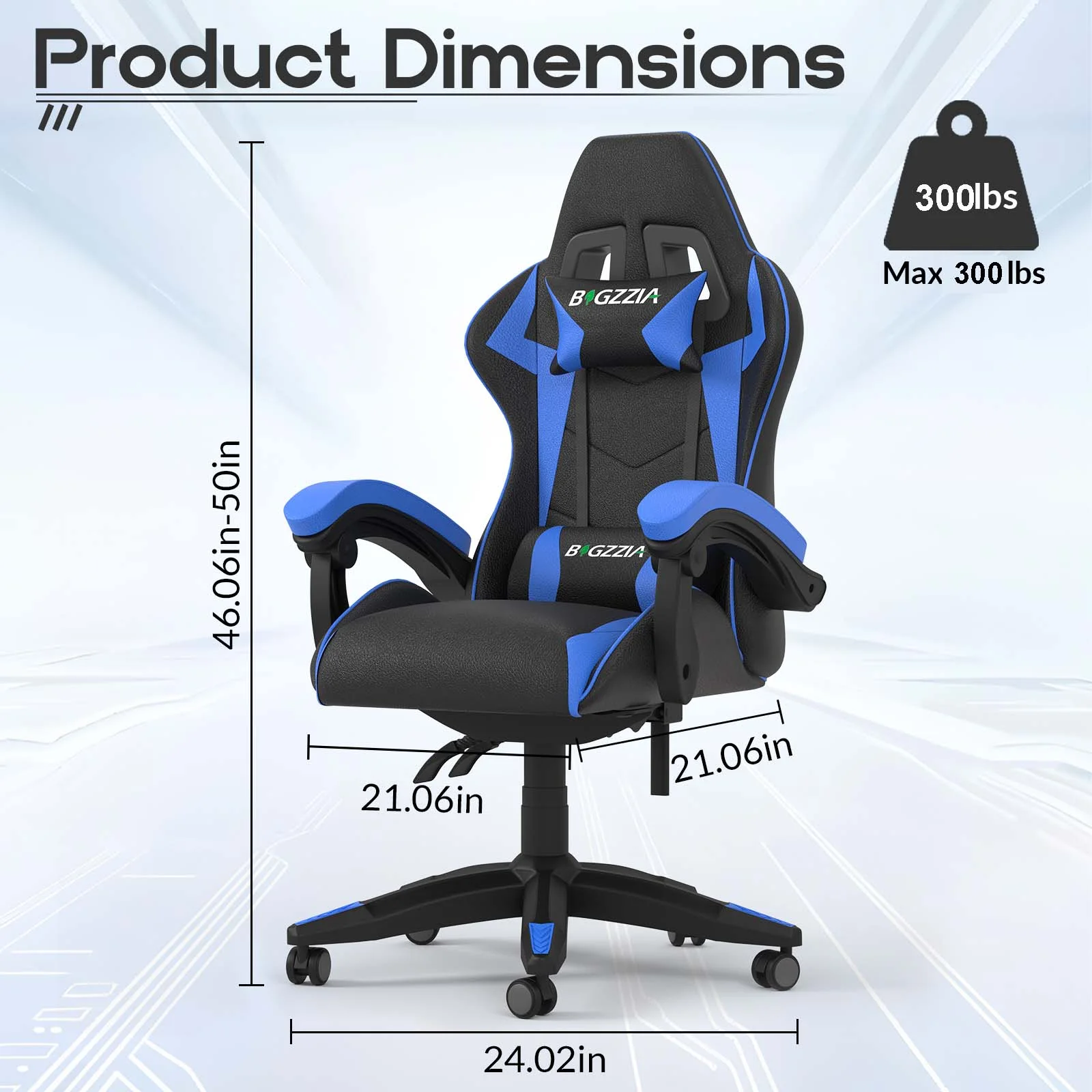 Bigzzia Gaming Chair with Footrest, Gaming Chair for Adult with Headrest and Lumbar Support,Red - Image 67