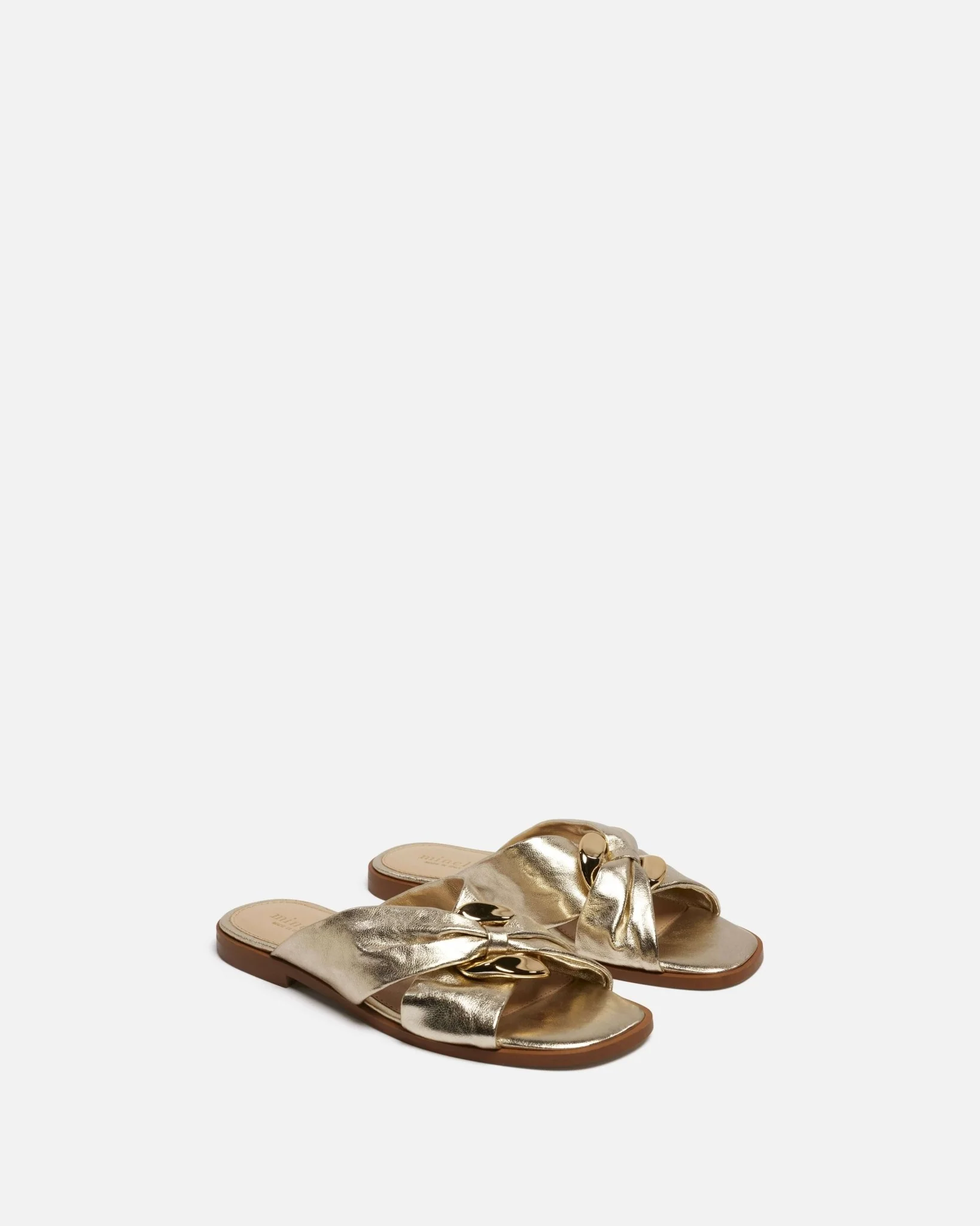 MULES LASSIE/MET - En cuir métallisé platine