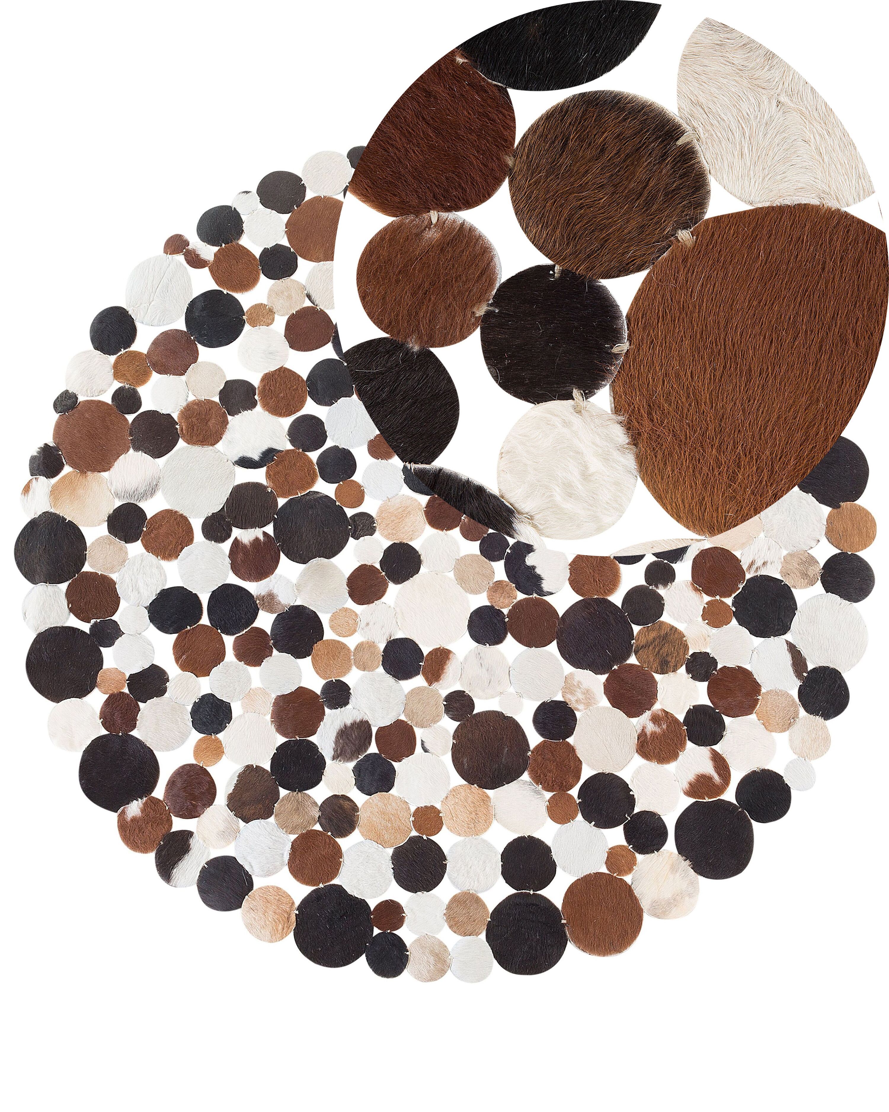 Rug SORGUN Golden Brown ø 140 cm Leather