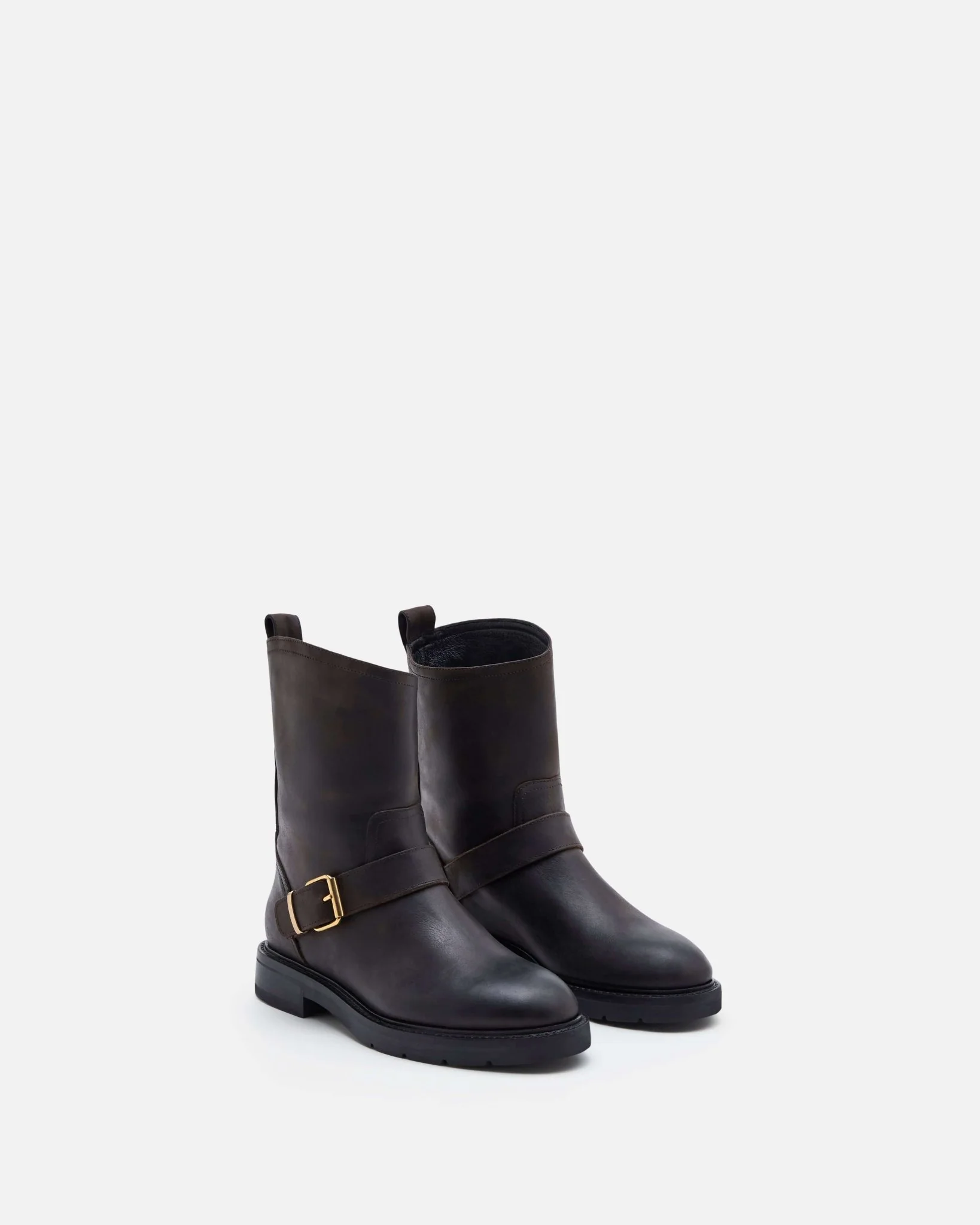 BOTTINES MARGARET - En cuir à semelles crantées chocolat