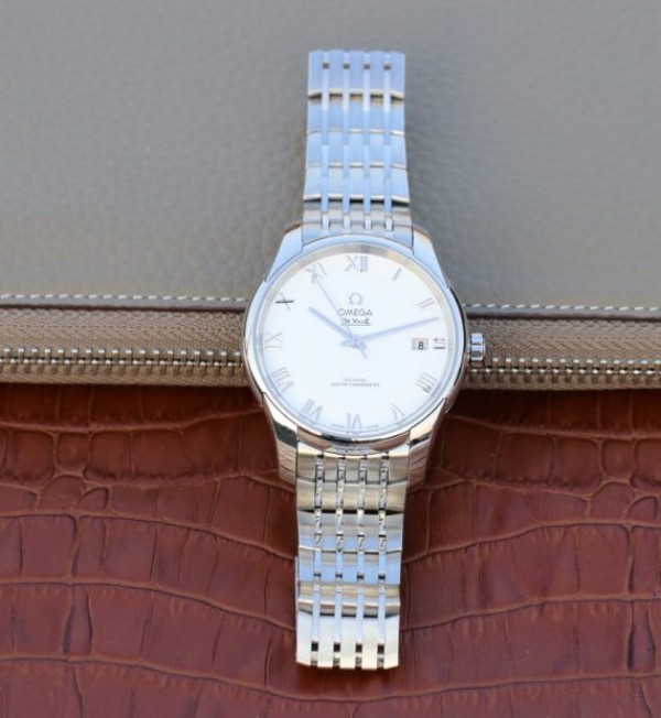 Replica Omega V6 De Ville Hour Vision Co-Axial 41mm SS White Dial SS Bracelet A8500 - Top club