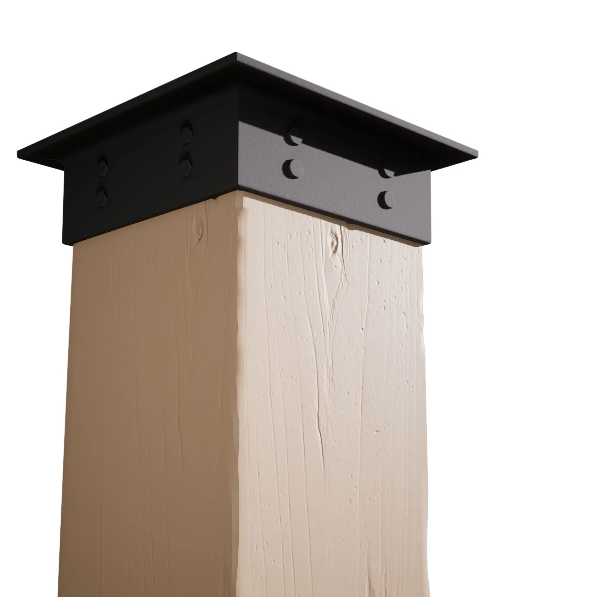 Ekena Millwork 6"W x 5'H Sand Blasted Endurathane Faux Wood Non-Tapered Square Column Wrap with Faux Iron Capital & Base - Image 96