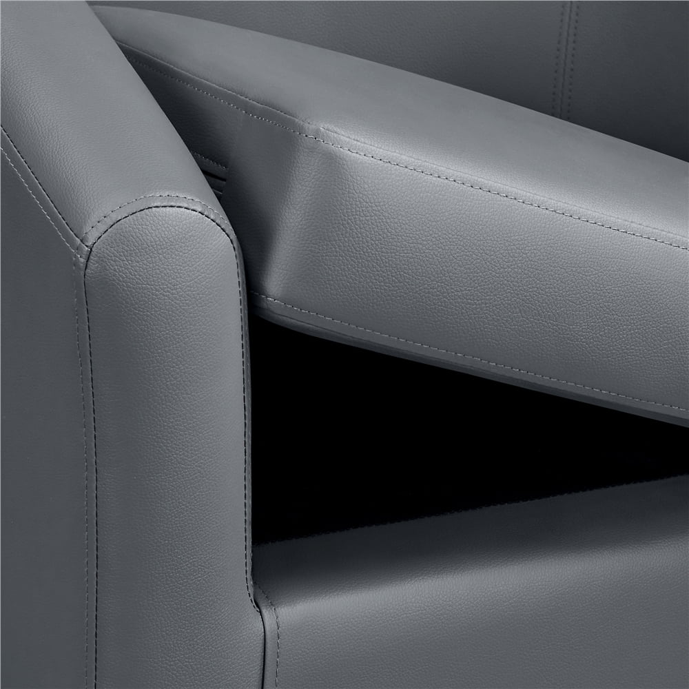 Renwick Faux Leather Barrel Accent Chair for Living Room, Set of 2, Black - Image 43