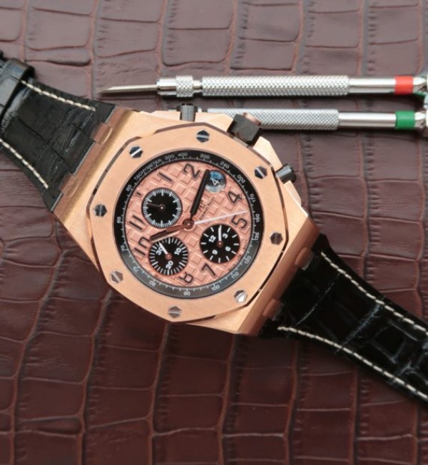 Replica Audemars Piguet JF Royal Oak Offshore 26470OR Gold Theme Leather Strap A3126 - Top club