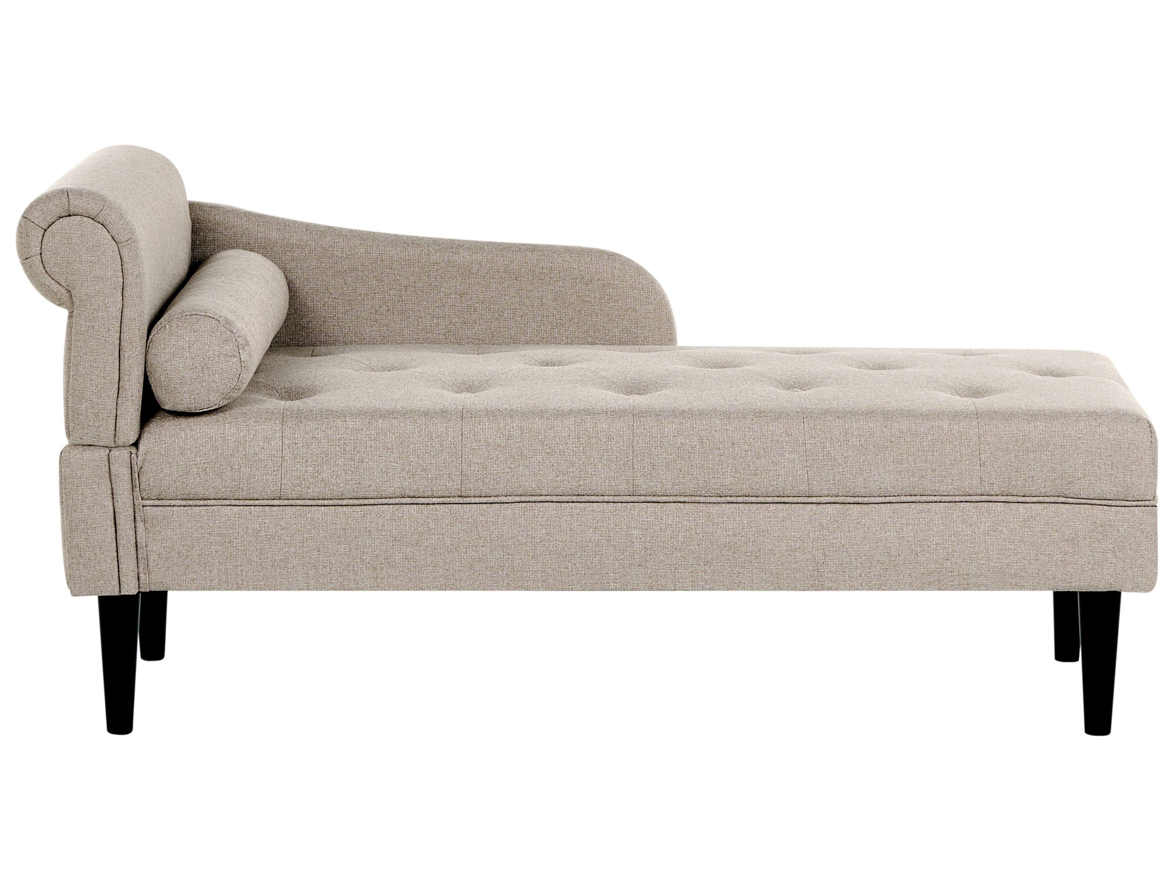 Left-Hand Chaise Lounge YVOIRE Fabric Beige