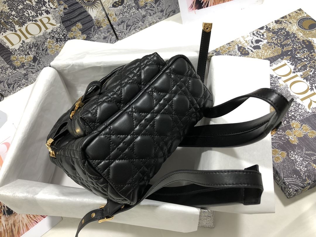 Mini Dior Backpack Cannage Black For Women‎ 12 in/ 31.5 cm CD1:1High-quality replica