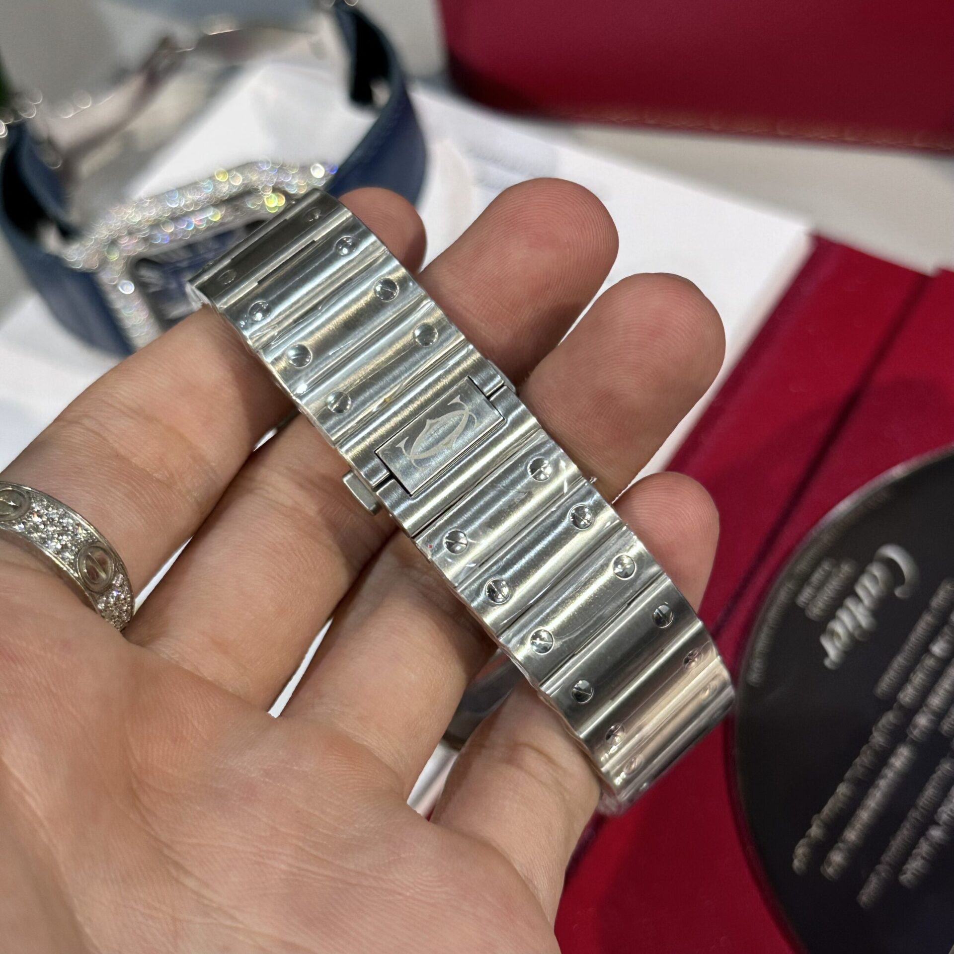 Cartier Replica Watch Santos Custom Moissanite Diamonds BV Factory 39.8mm - Top club