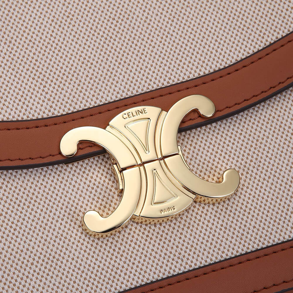 CELINE CLASSIQUE TRIOMPHE BAG IN TRIOMPHE CANVAS AND CALFSKIN1:1High-quality replica
