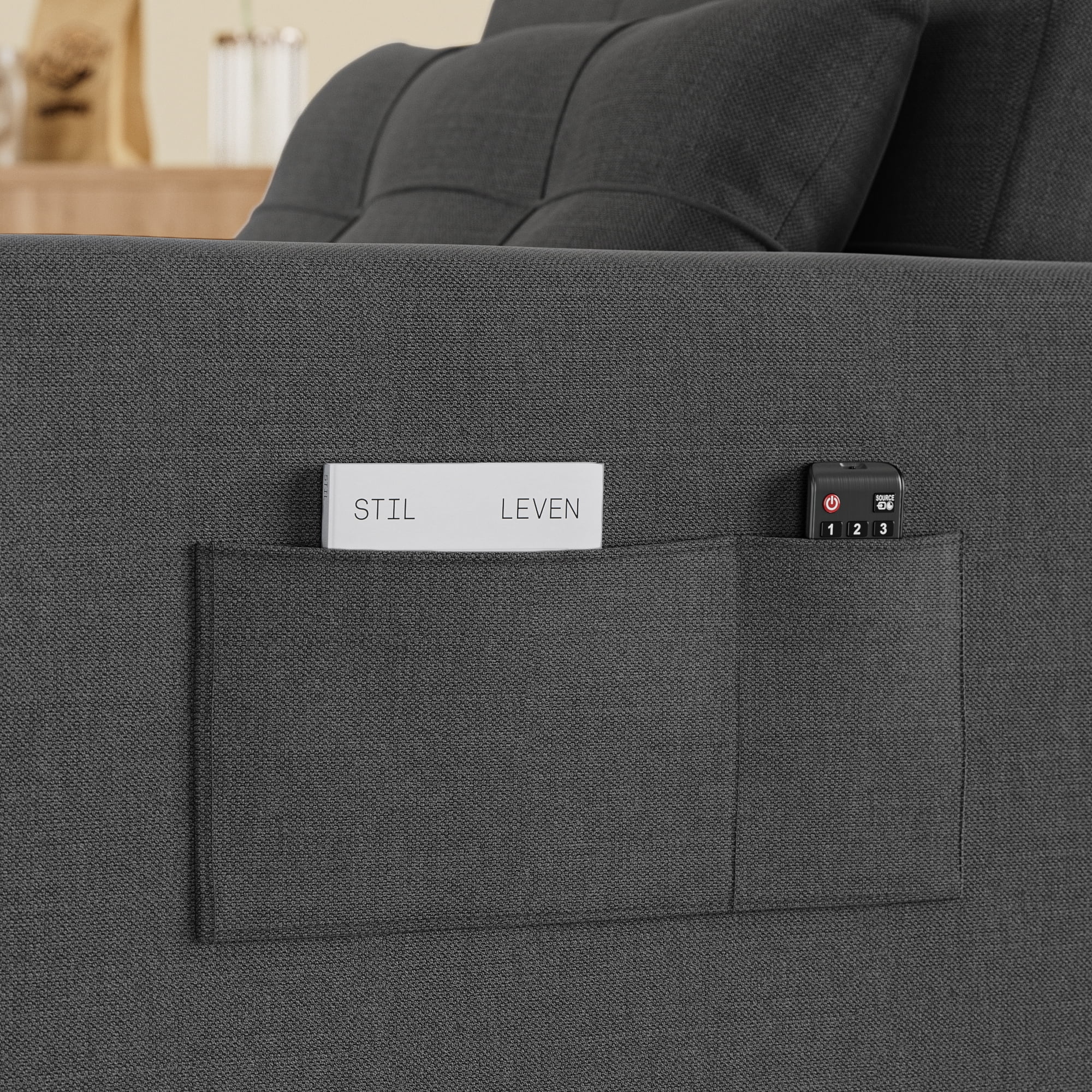 3 in 1 Convertible Sofa Bed Chair for Living Room , Aiho Sleeper Sofa Bed for Living Room, Dark Gray - Image 10