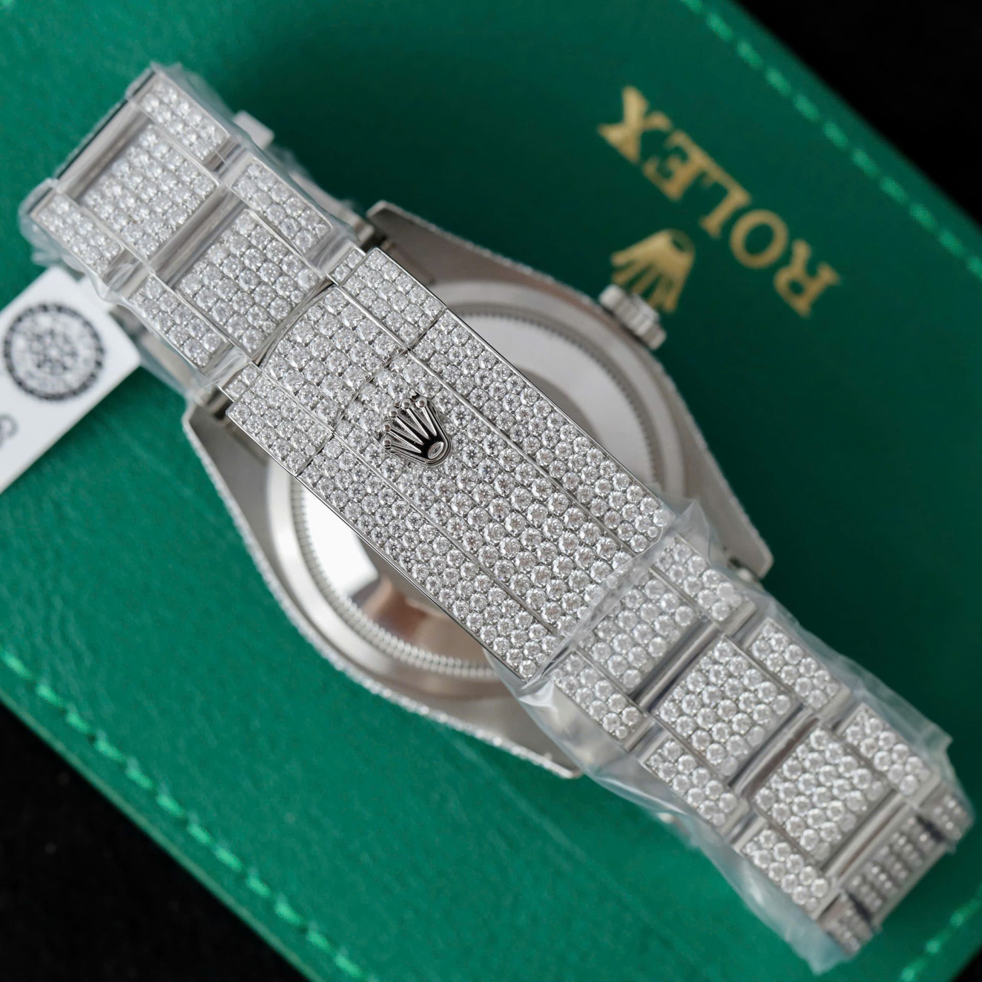 Rolex DateJust Replica Watch Diamonds Moissanite Hong Kong Custom 36mm - Elite Watch Atelier
