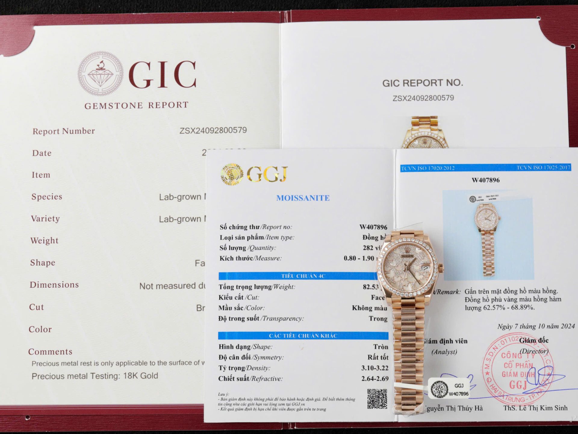 Rolex DateJust Butterfly Dial Copies Watches Rose Gold Wrapped 18K + Diamonds Moissanite 31mm - Elite Watch Atelier