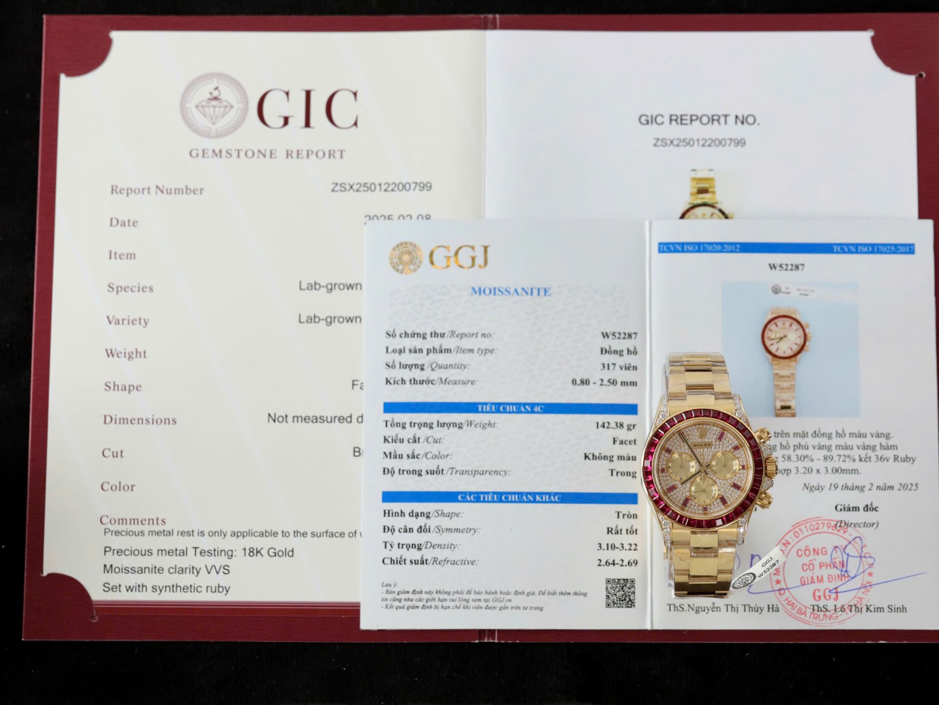 Rolex Daytona 126598TRU Replica Watches Custom Gold Wrapped + Ruby + Diamonds Moissanite 40mm - Elite Watch Atelier