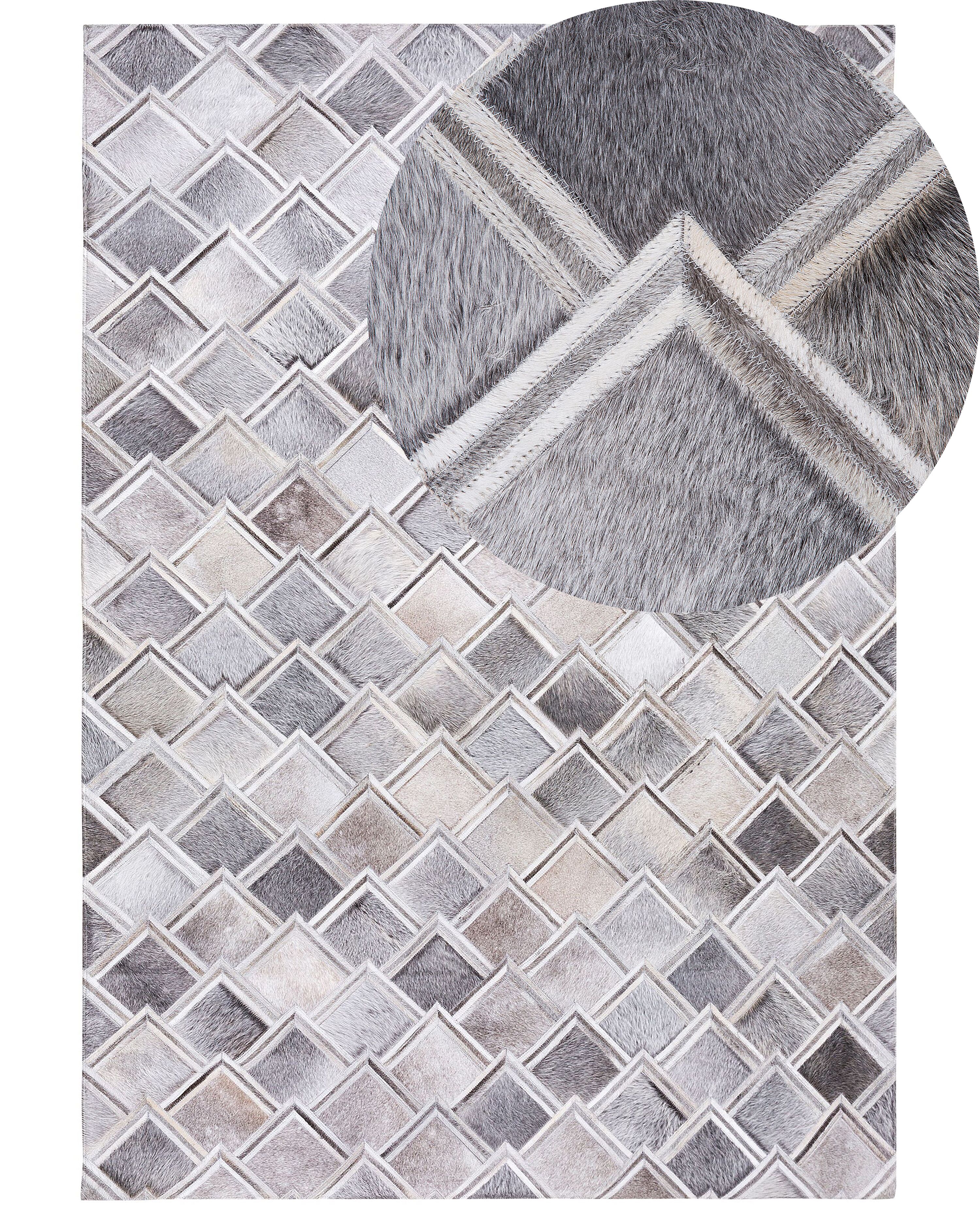 Rug AGACLI Grey 160 x 230 cm Leather