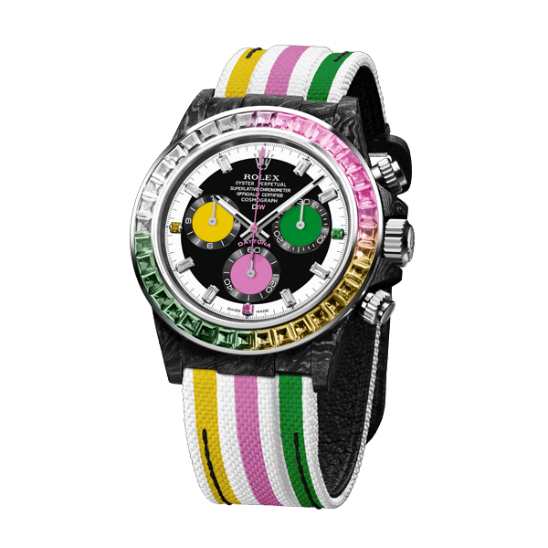 ROLEX Diw Daytona carbon rainbow candy 40mm carbon(1:1 replica) - Elite Watch Atelier