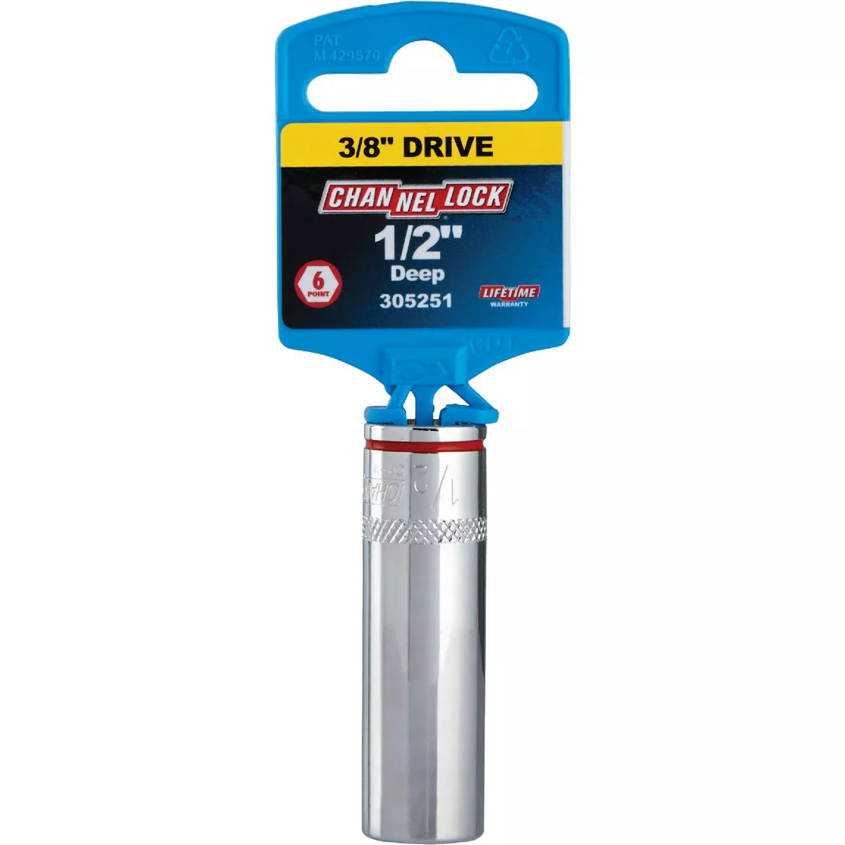 Channellock 3/8 In. Drive 1/2 In. 6-Point Deep Standard Socket