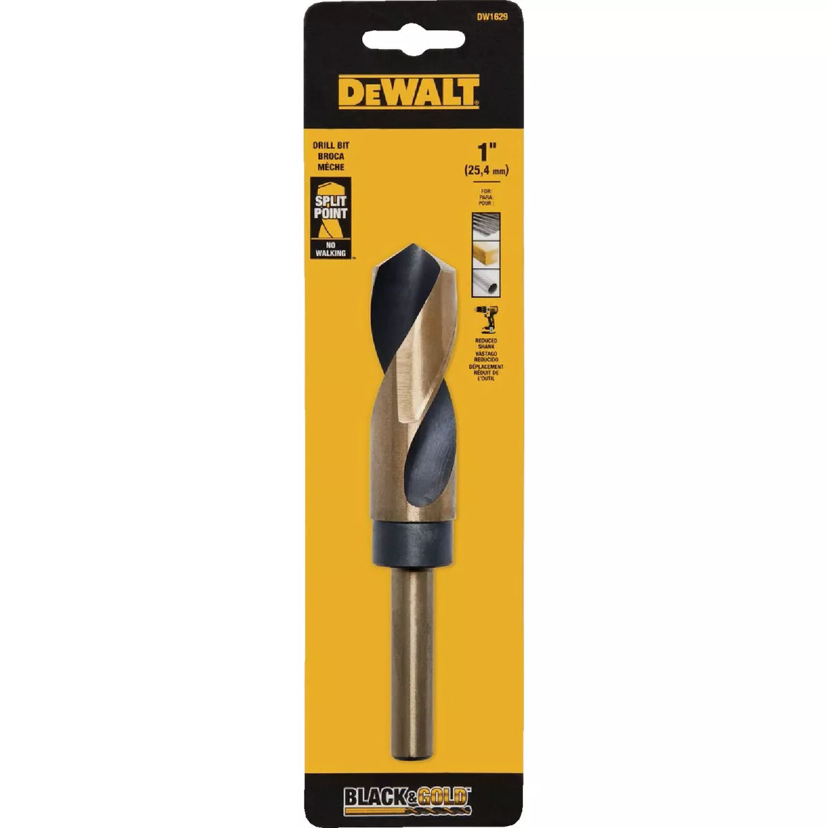 DeWalt 1 In. Black & Gold High Speed Steel Drill Bit