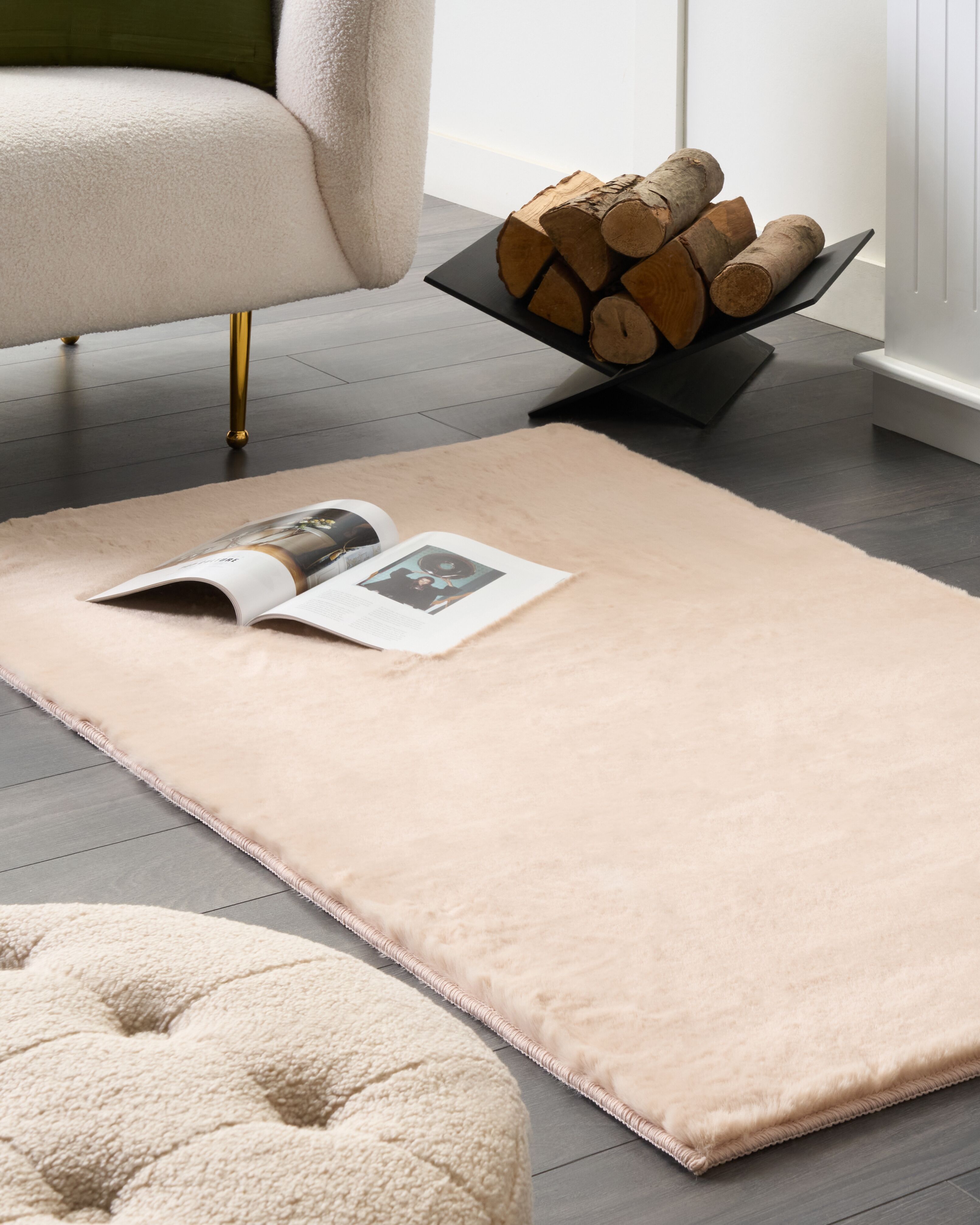 Faux Fur Rug MIRPUR Beige 80 x 150 cm