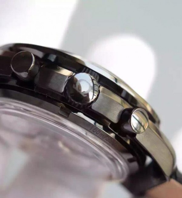 Replica Omega Speedmaster Moonwatch Co-Axial Chronograph Pitch Black Leather A9300 - Top club
