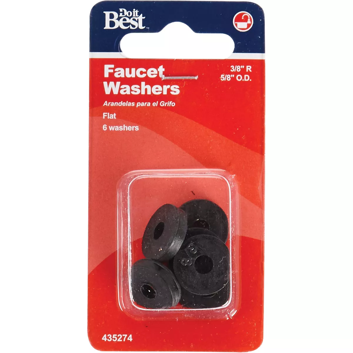 Do it Best 5/8 In. Black Flat Faucet Washer (6 Ct.)