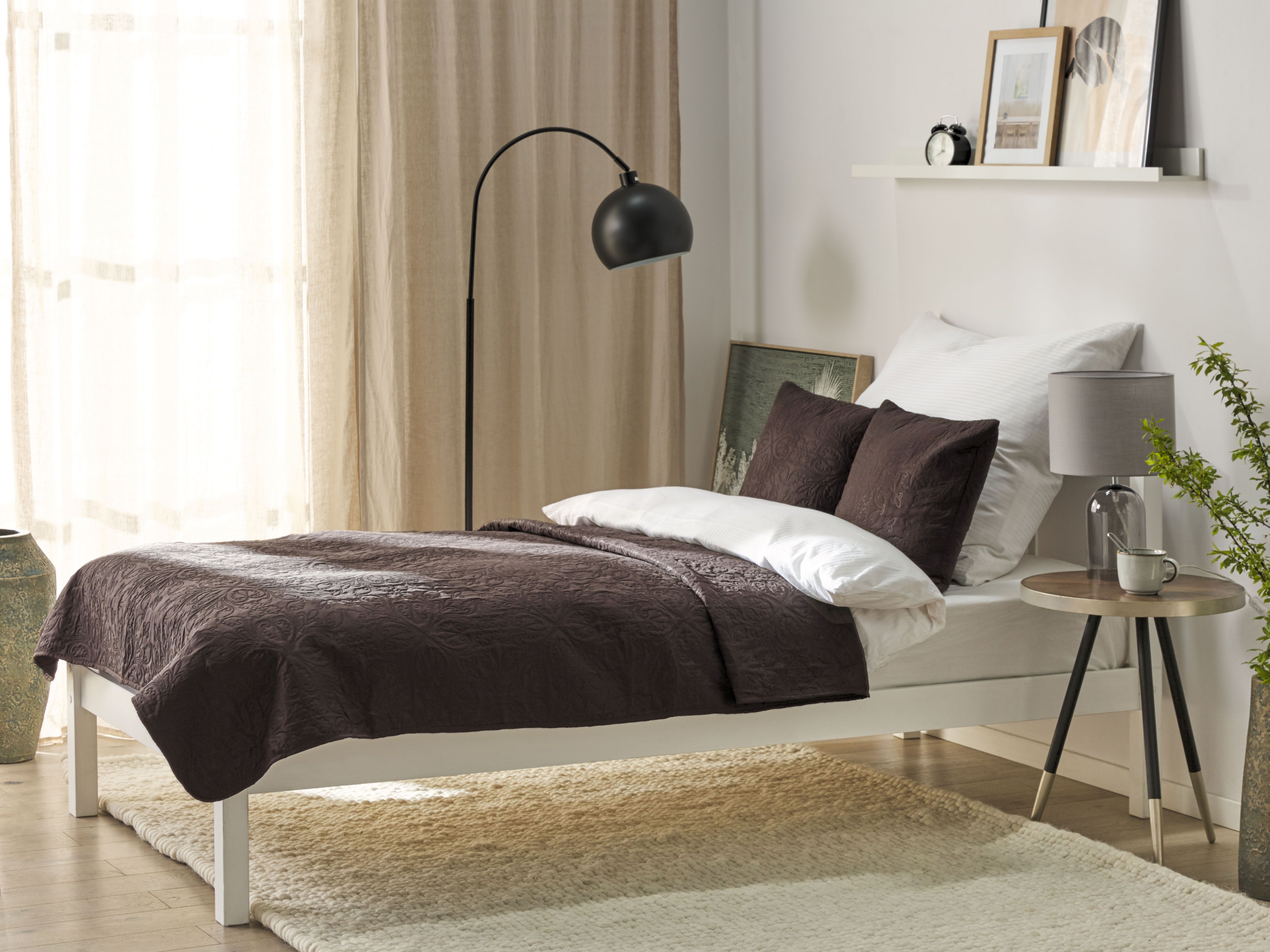 Bedspread with Cushions RAYEN 140 x 210 cm Brown