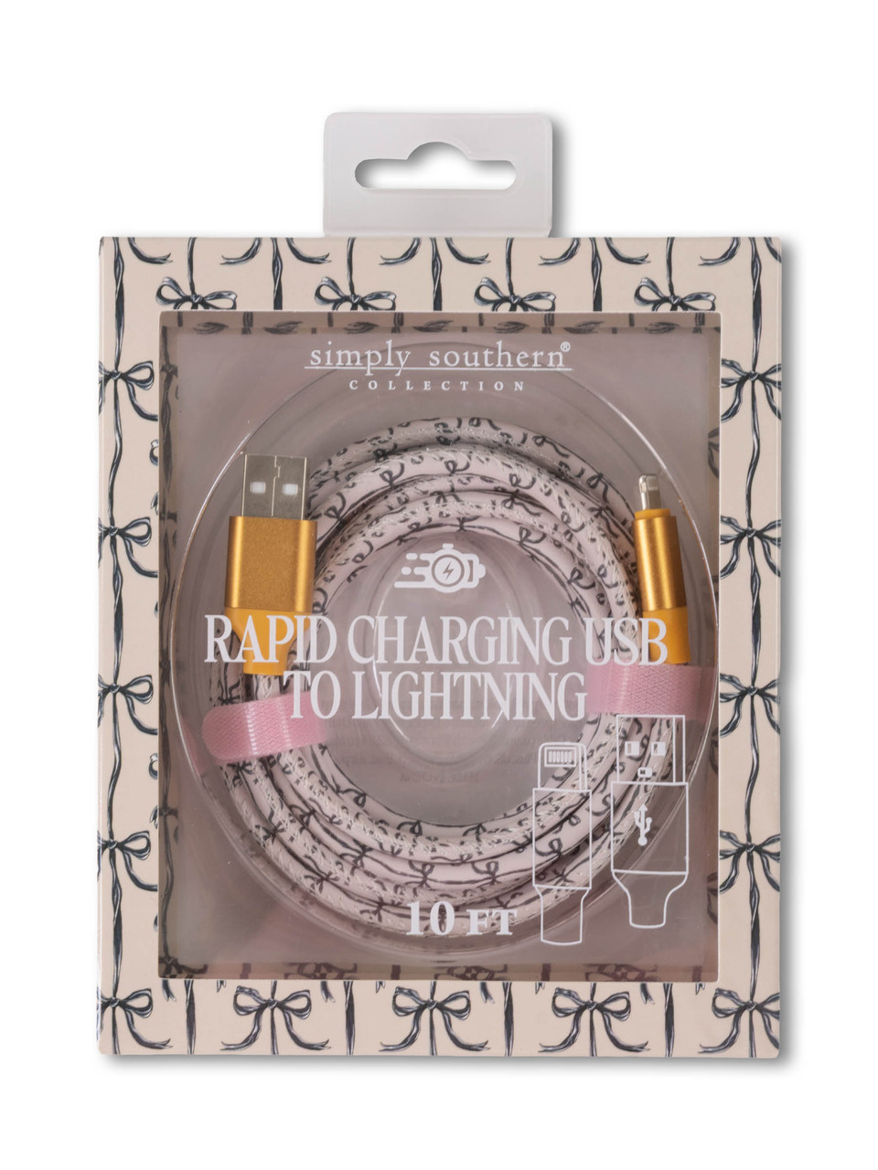 0126-TECH-CBL10-LGT-BLKBOW - Simply Southern Outlet