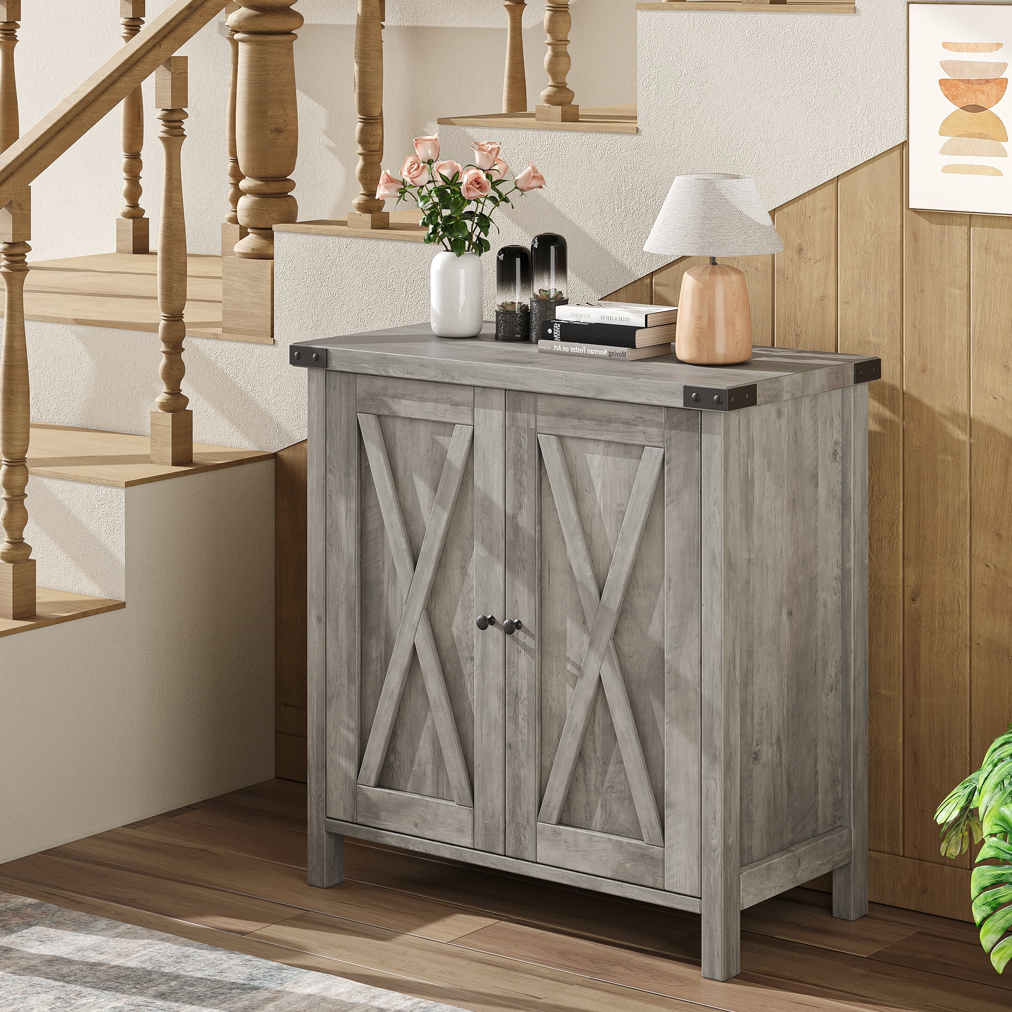 Coffee Bar Cabinet with Storage/Adjustable Shelf 30" Small Kitchen Bar Table Corner Bar Cabinet for Tea Buffet Sideboard Cabinet for Dining Room, Farmhouse Coffee Station for Wine - Image 2