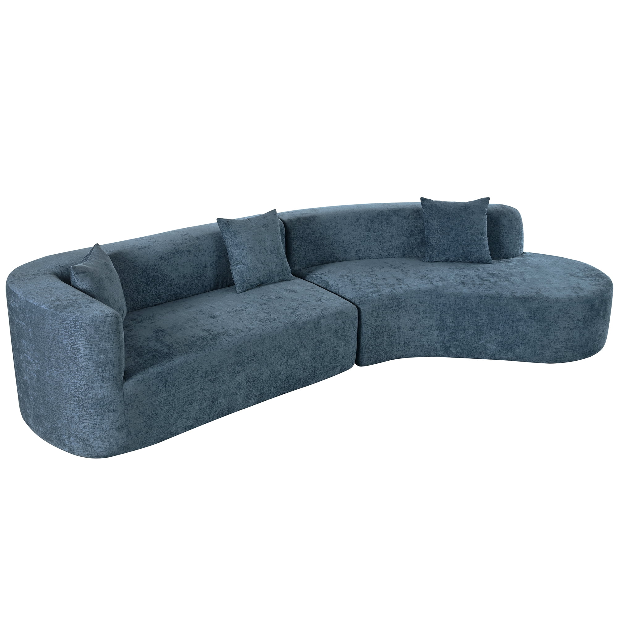 Harper & Bright Designs Modern Curved Floor Sofa Set, Modular Sectional Sponge Couch for Living Room, 2 PC Free Combination No Assembly Foam-Filled Sofa, Beige - Image 101