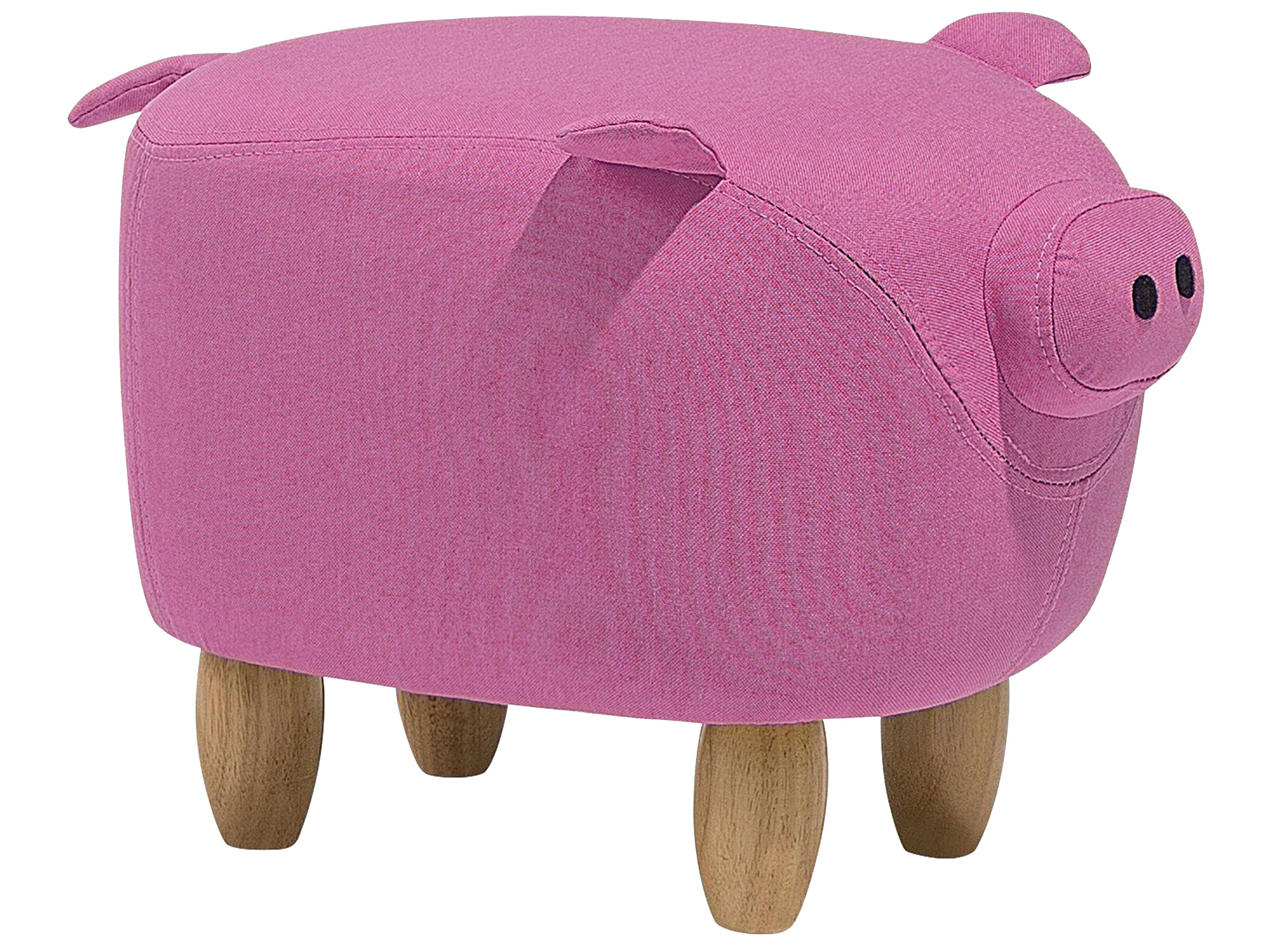 Animal Stool PIGGY Fabric Pink Pig