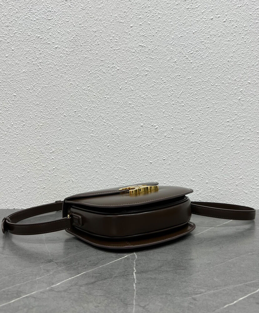 Celine Teen Besace Triomphe In Shiny Calfskin Dark Coffee1:1High-quality replica