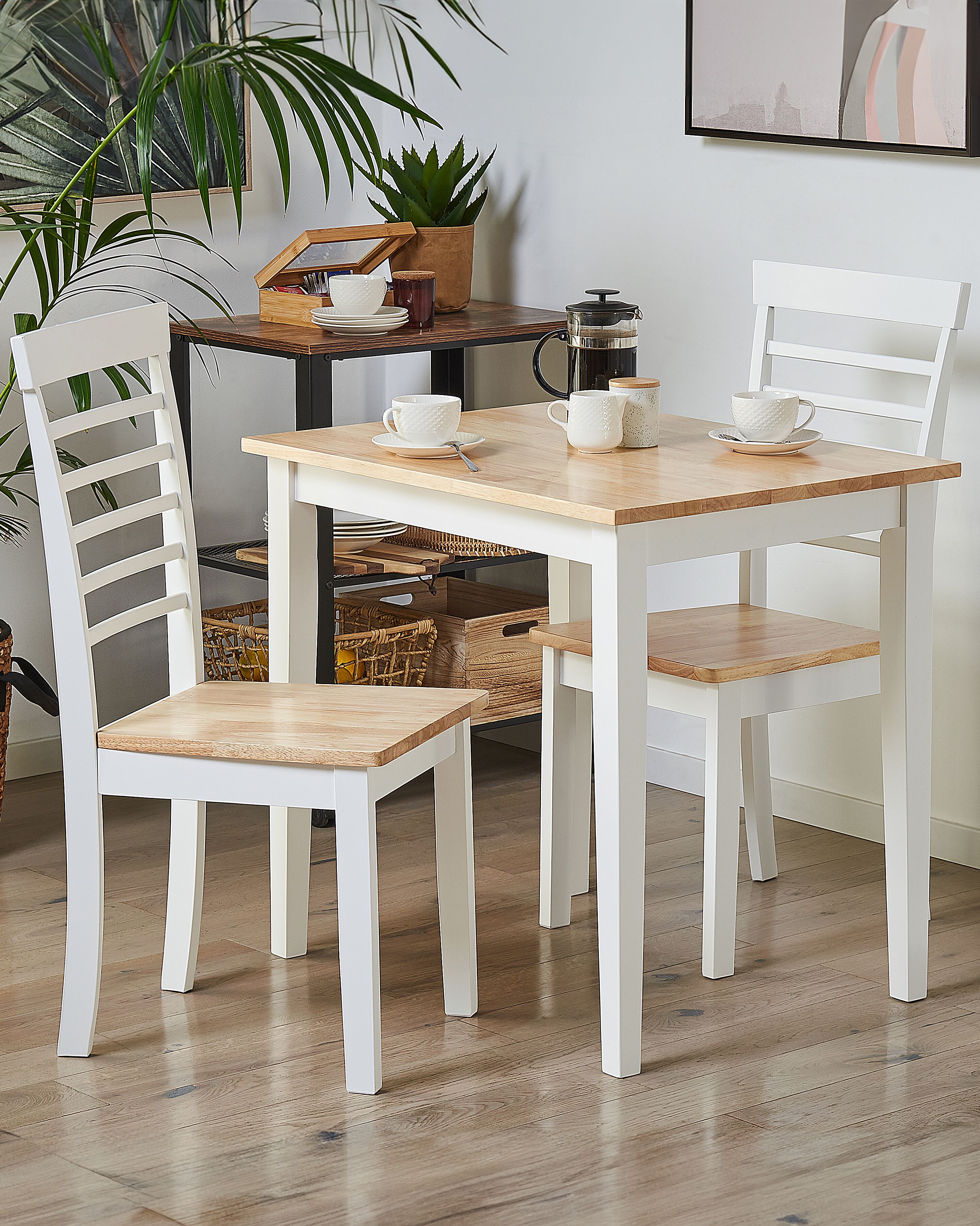 Set of 2 Dining Chairs BATTERSBY Wood White