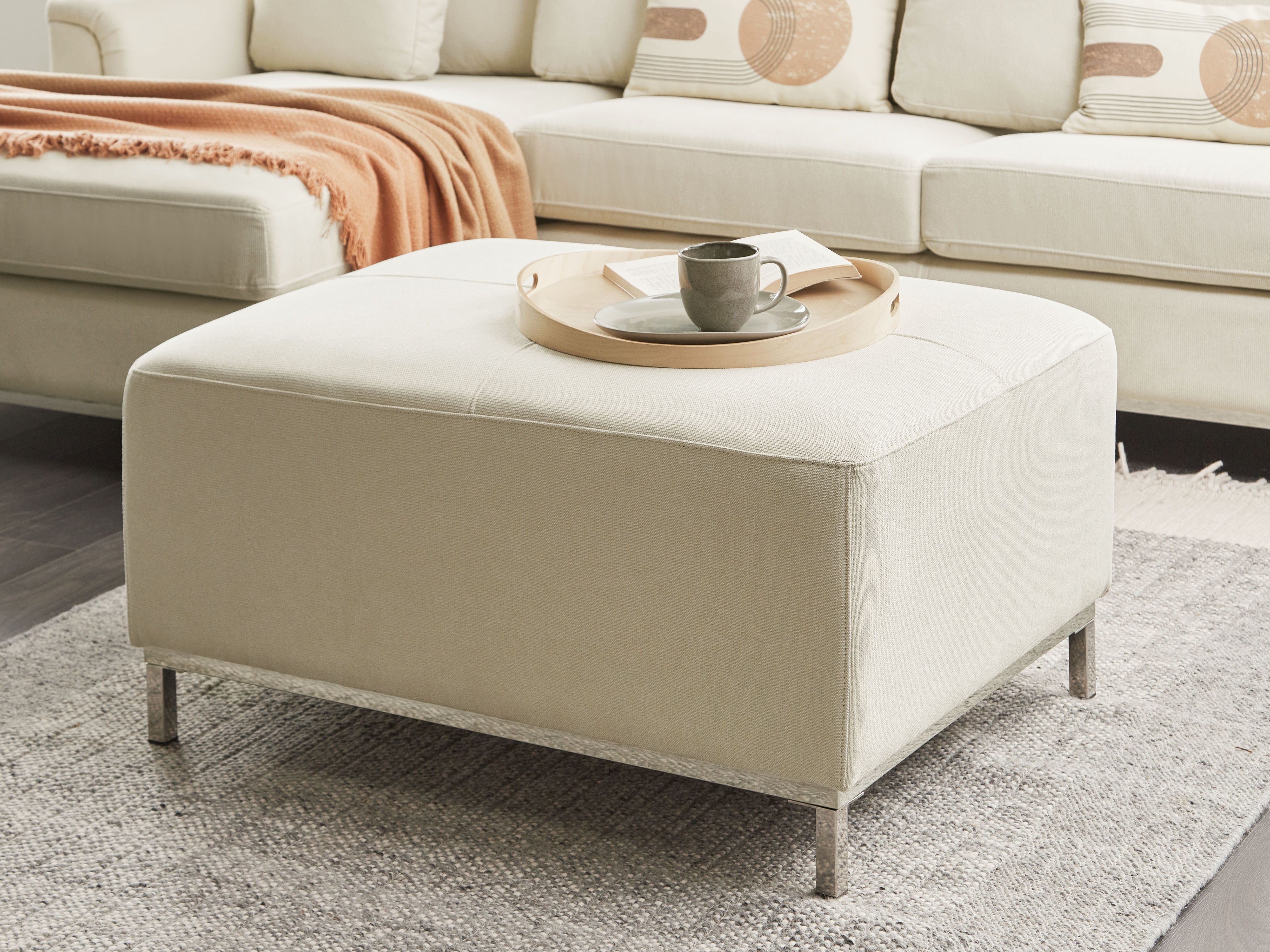 Ottoman OSLO Fabric Beige