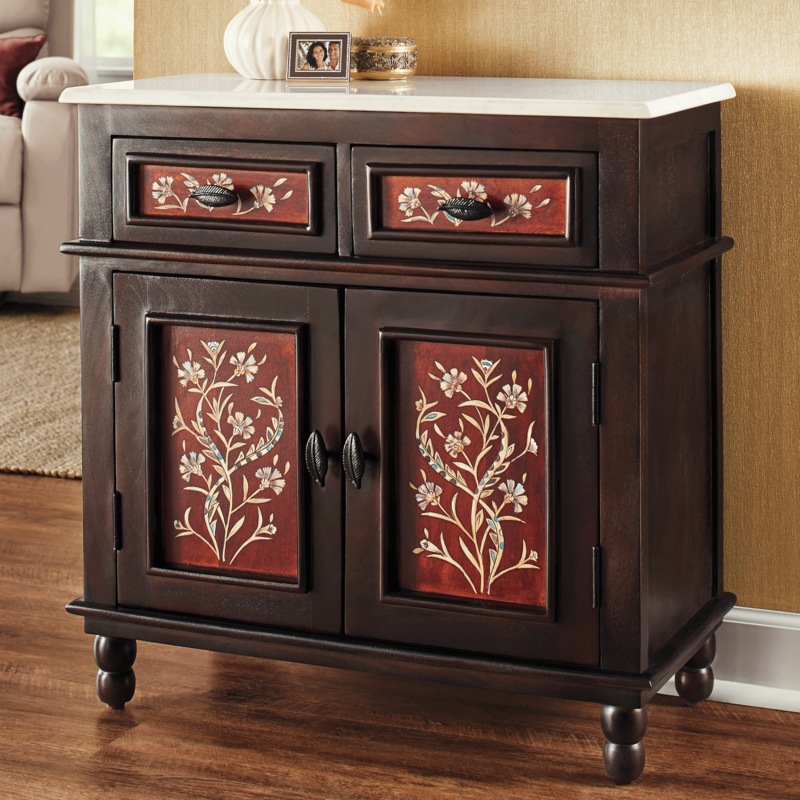 Hand-Painted Marble Top Cabinet - MIDNIGHT VELVET CATALOG