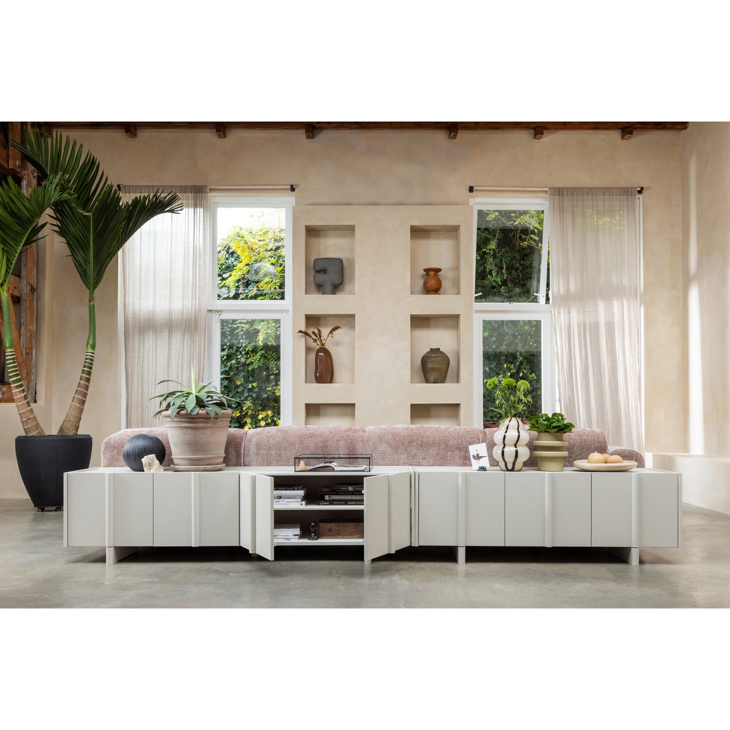 WOOOD Basu Tv-meubel Grenenhout B 152 cm - Dust