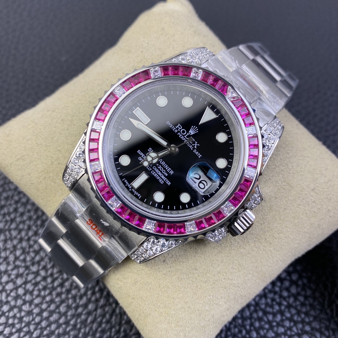 Rolex Submariner Special Edition with Diamonds - Pink Diamonds - 40mm(1:1 replica) - Elite Watch Atelier