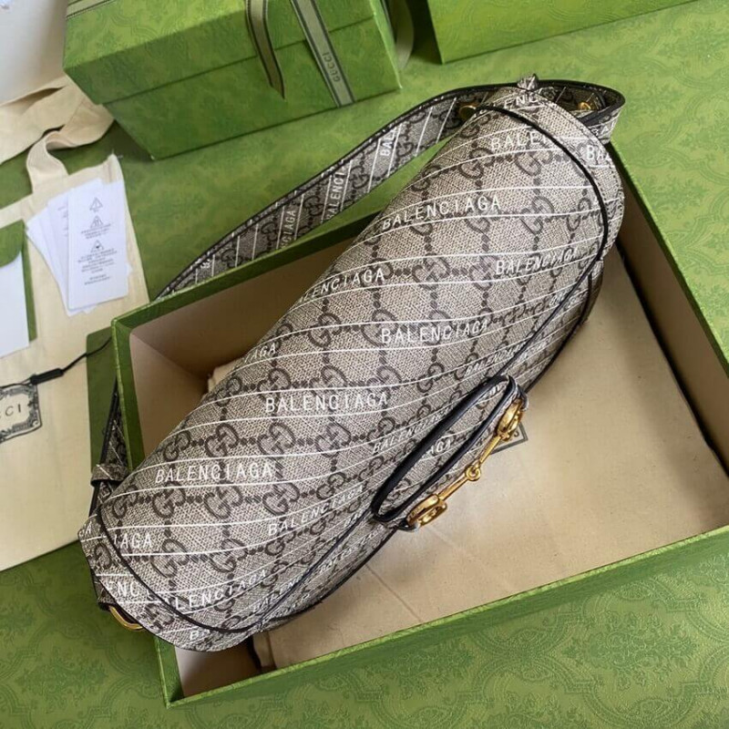 Replica Gucci X Balenciaga Horsebit 1955 Shoulder Bag 6022041:1High-quality replica