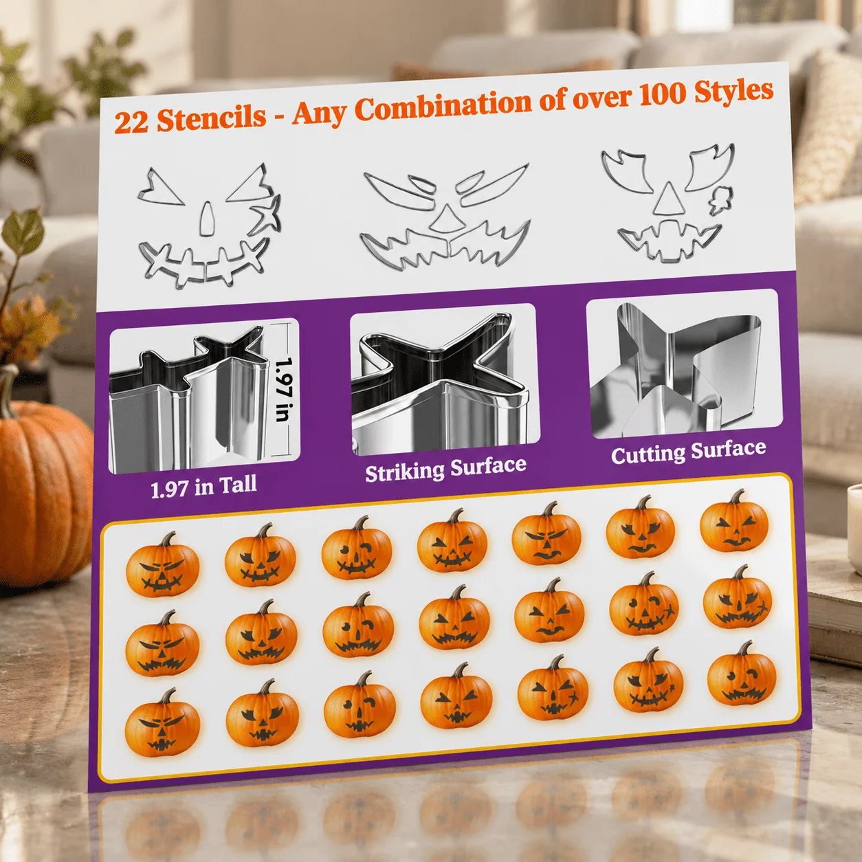 30-Piece Professional Pumpkin Carving Kit with Stencils and Stainless Steel Tools - Image 2 30-Piece Professional Pumpkin Carving Kit with Stencils and Stainless Steel Tools - Image 2