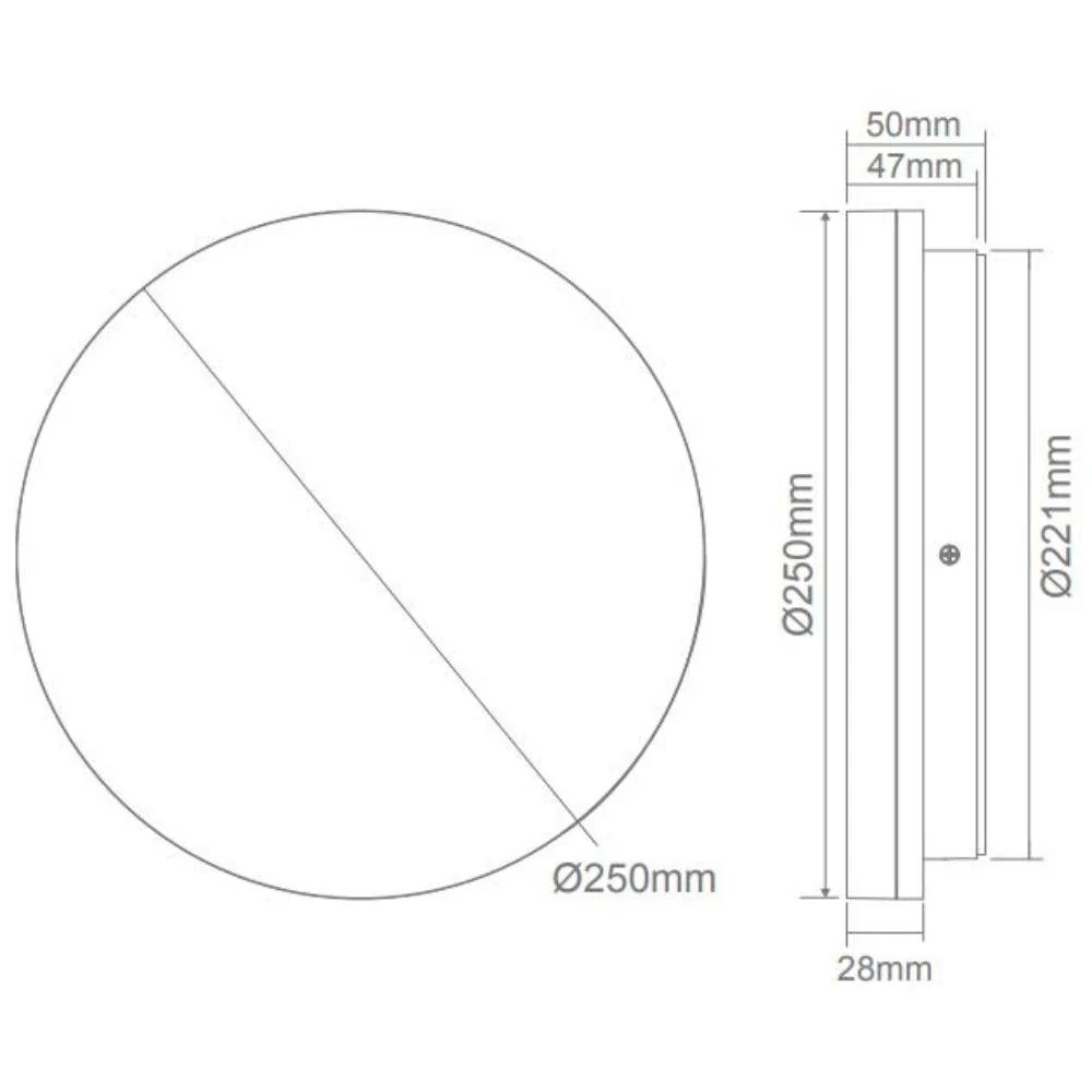 Domus SUNSET - 15W/25W/35W Colour Switchable LED Ceiling Light IP54 - TRIO