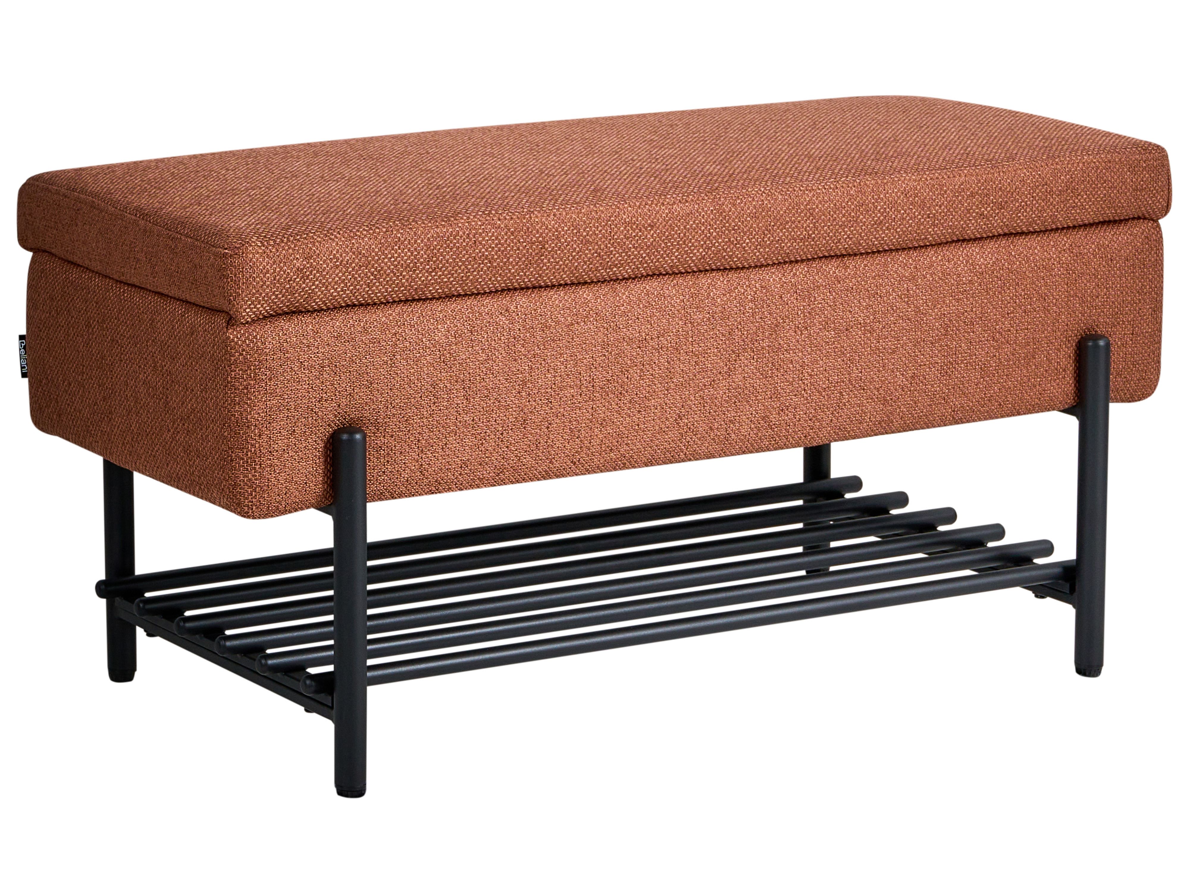 Shoe Bench SOLVANG Fabric Golden Brown