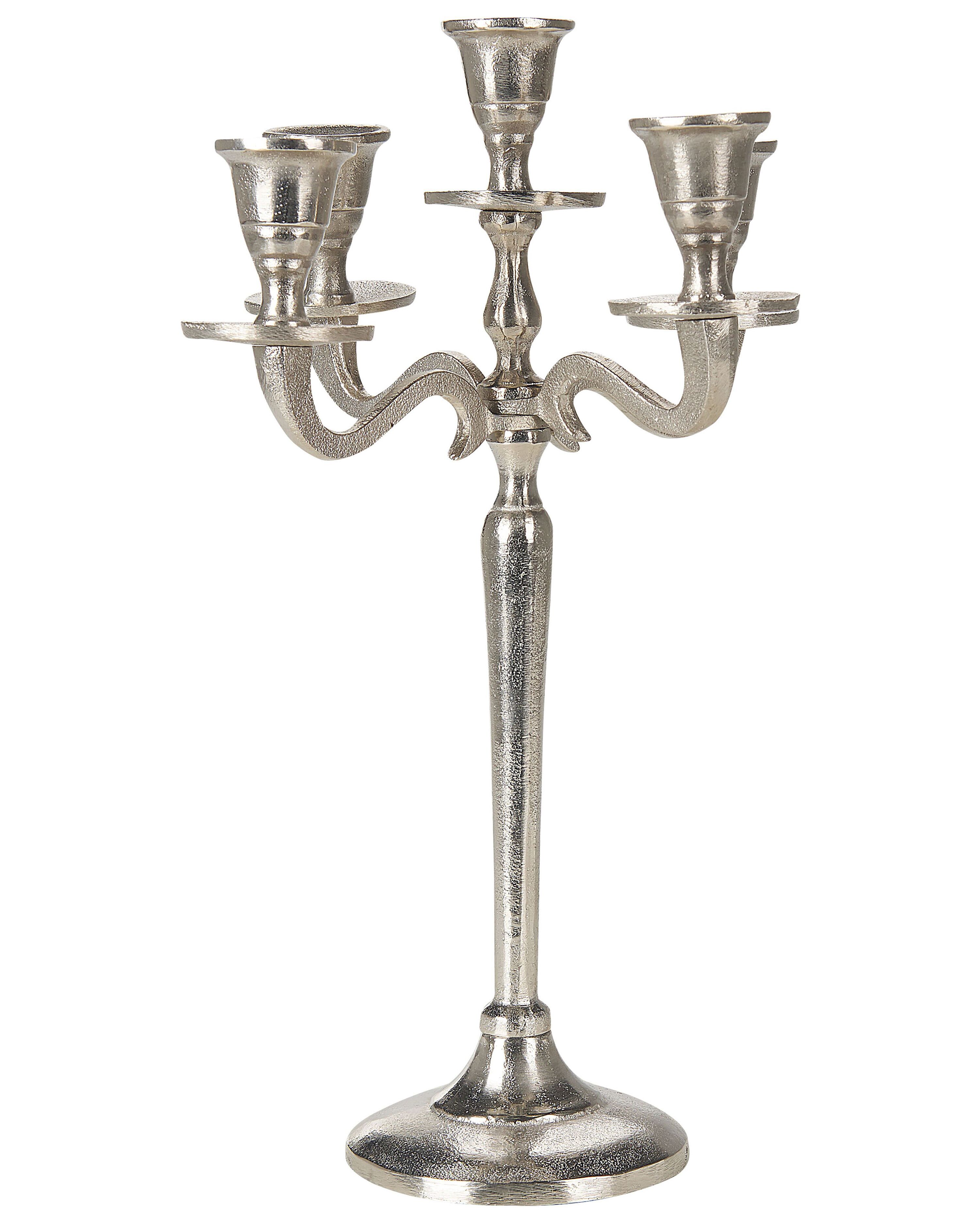 Candle Holder PETRA Metal 35 cm Silver