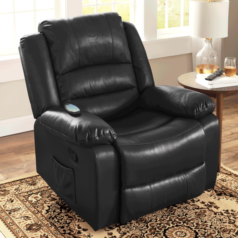Overstuffed Recliner with Massage - MIDNIGHT VELVET CATALOG