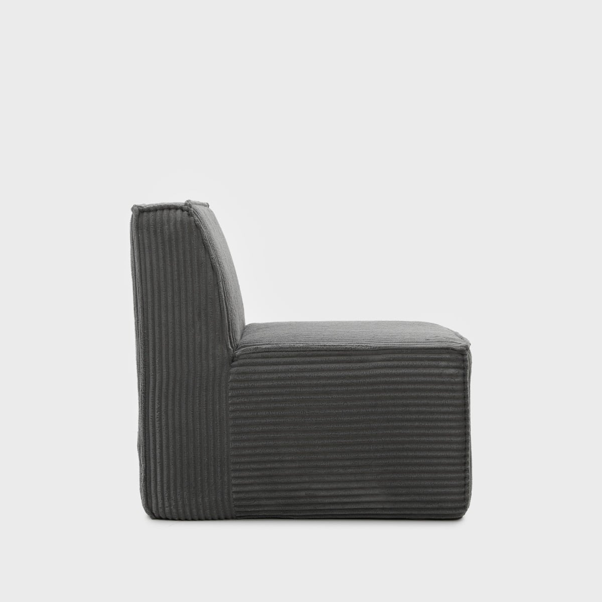 Fotel modułowy LYKKE ciemnoszary piankowy sztruksowy 73x88x73 cm