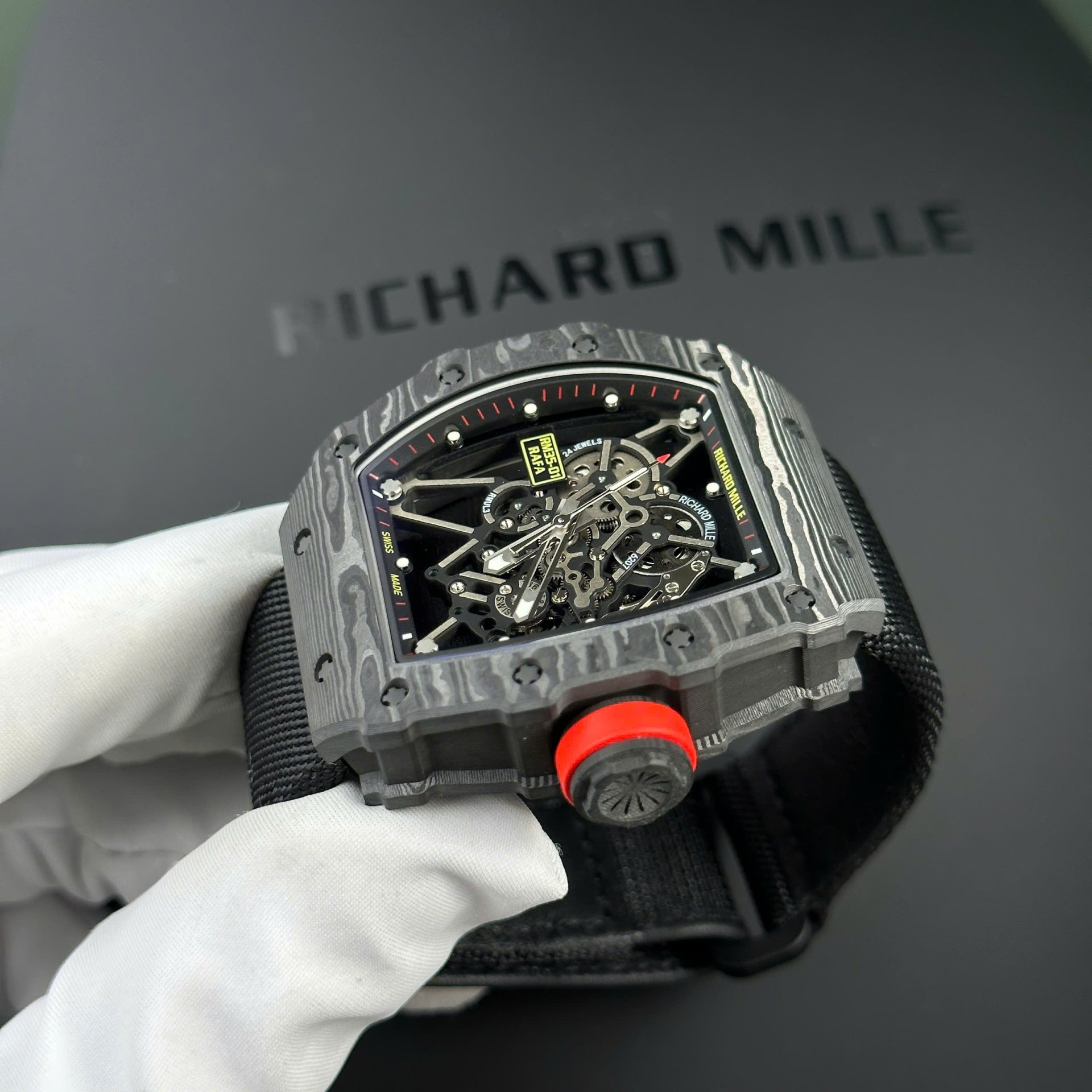 Richard Mille RM35-01 Replica Watch Carbon Case Fabric Nato StrapBBR Factory 44,5x50mm - Top club